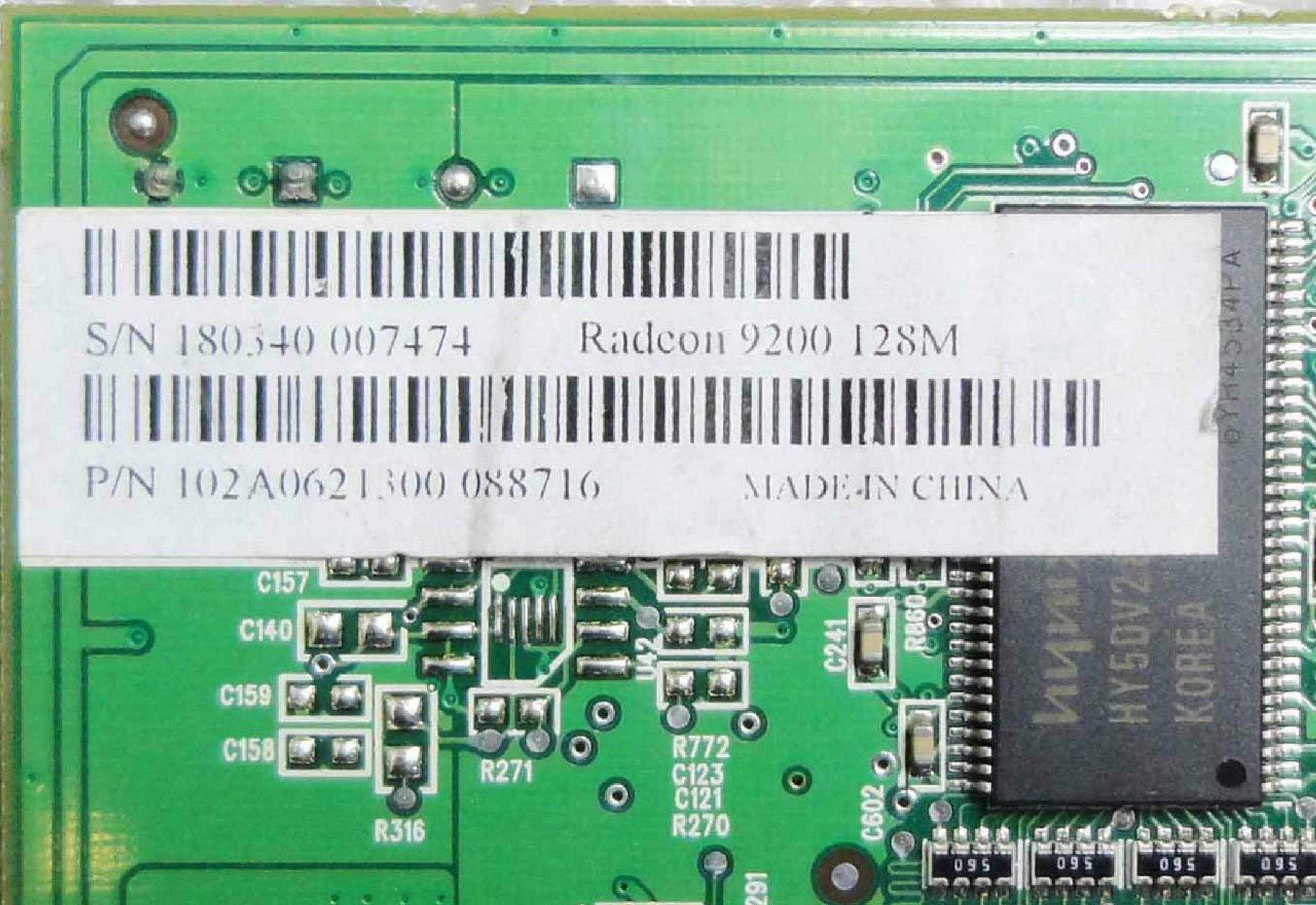 ATI 102A0621300 RADEON 9200 128MB AGP VIDEO