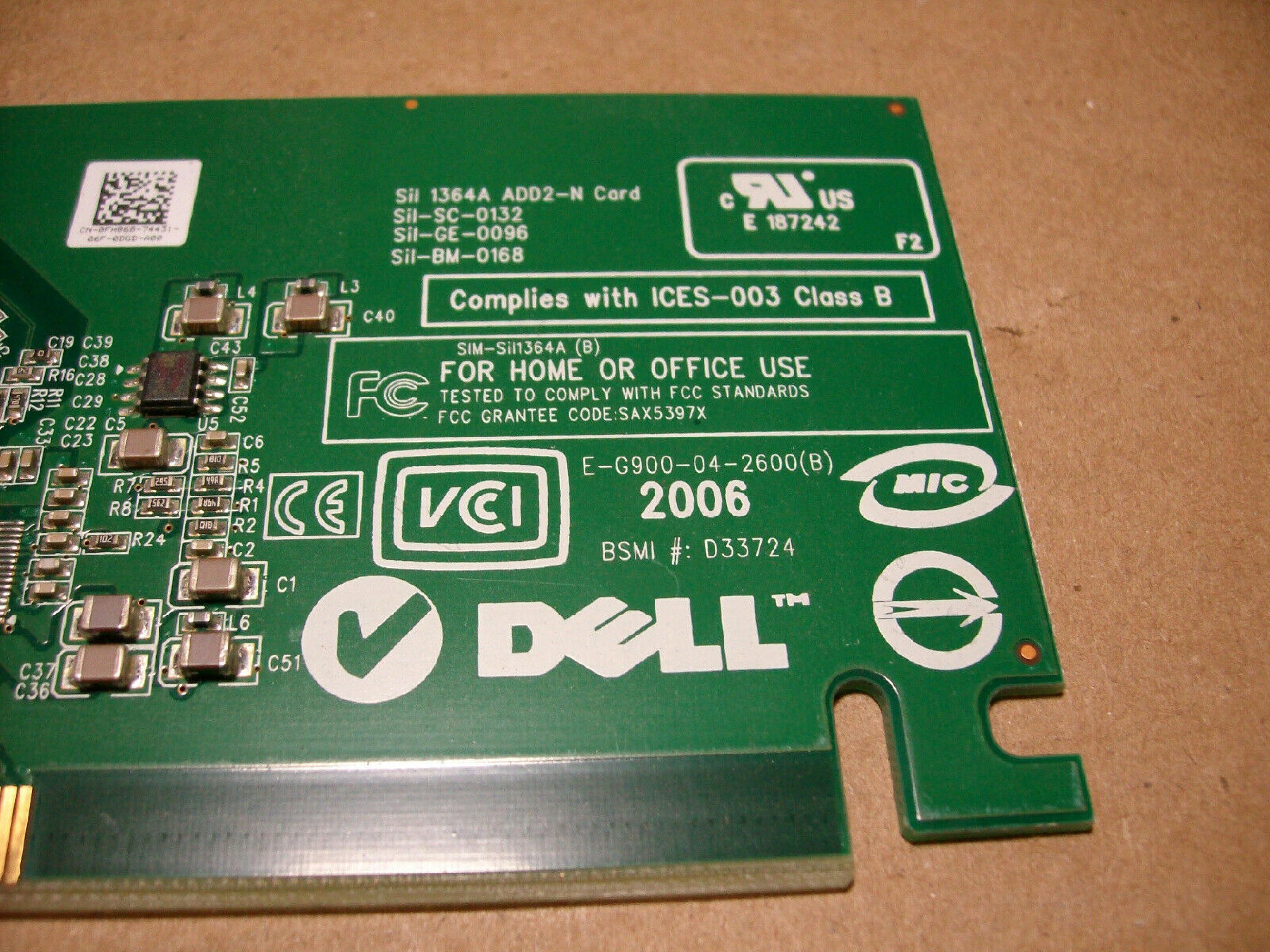 DELL E-G900-04-2600 DVI VIDEO CARD PCI EXPRESS X16