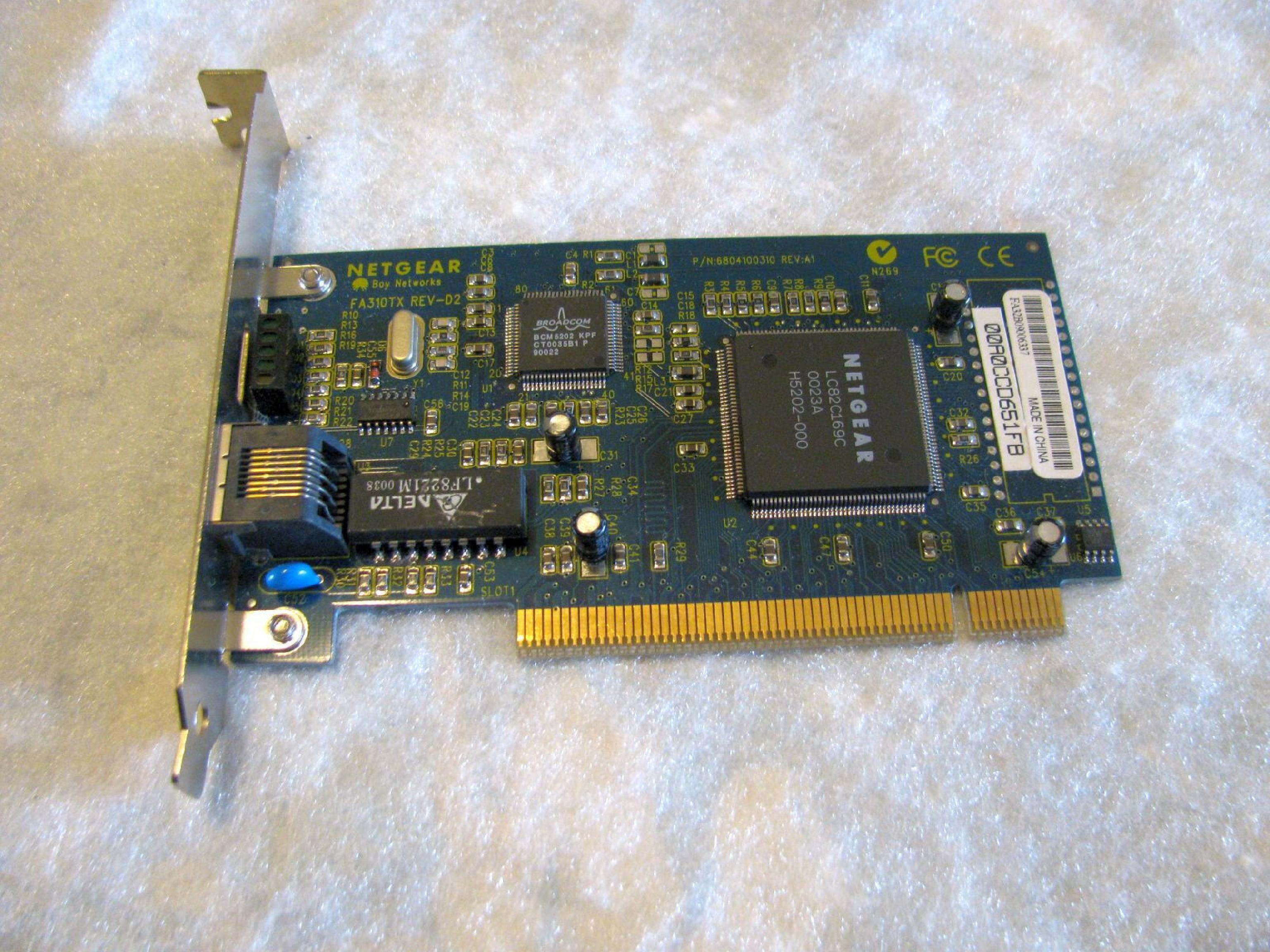 NETGEAR 6804100310 FA310TX REV-D2 PCI CARD 6804100310 REV:A1