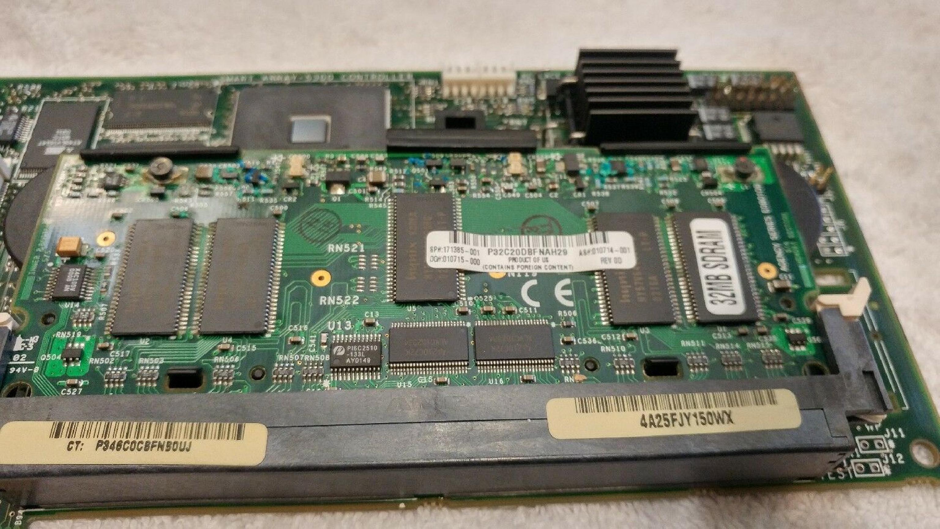 COMPAQ / HEWLETT PACKARD / HP 171385-001 64 BIT PCI SMART ARRAY 5300 CONTROLLER WITH 128MB CACHE AND BATTERY