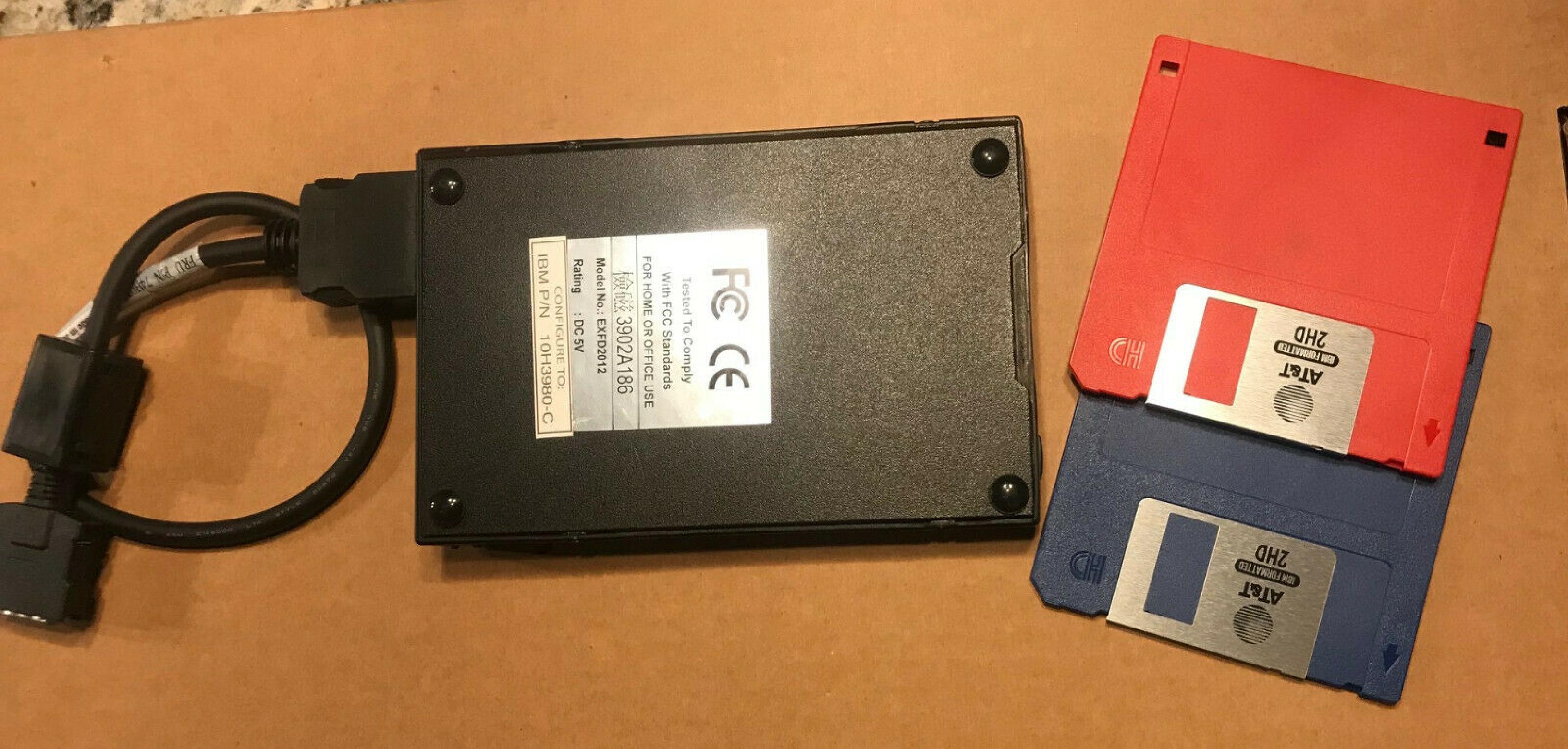 IBM 10H3980 EXTERNAL FLOPPY DRIVE BLACK THINKPAD