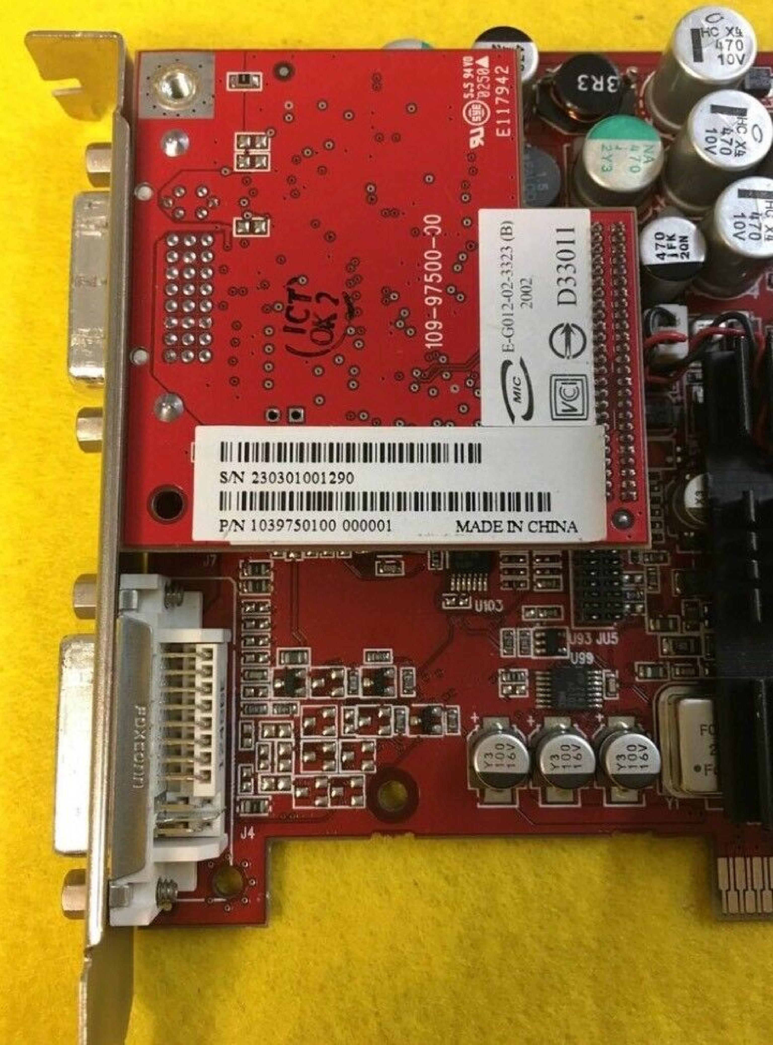 ATI 109-97500-00 FIRE R300 GLXI 128MB AGP VIDEO CARD WITH DUAL DVI OUTPUTS