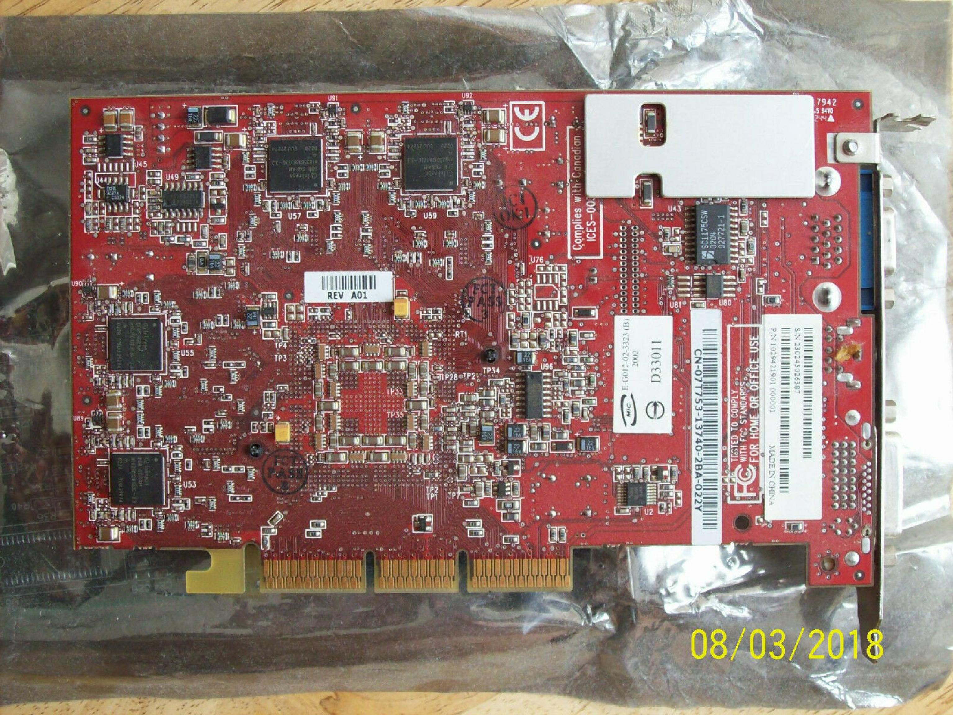ATI 1029420630 RADEON 9700 PRO 128MB AGP AVG S-VIDEO DVI OUTPUTS