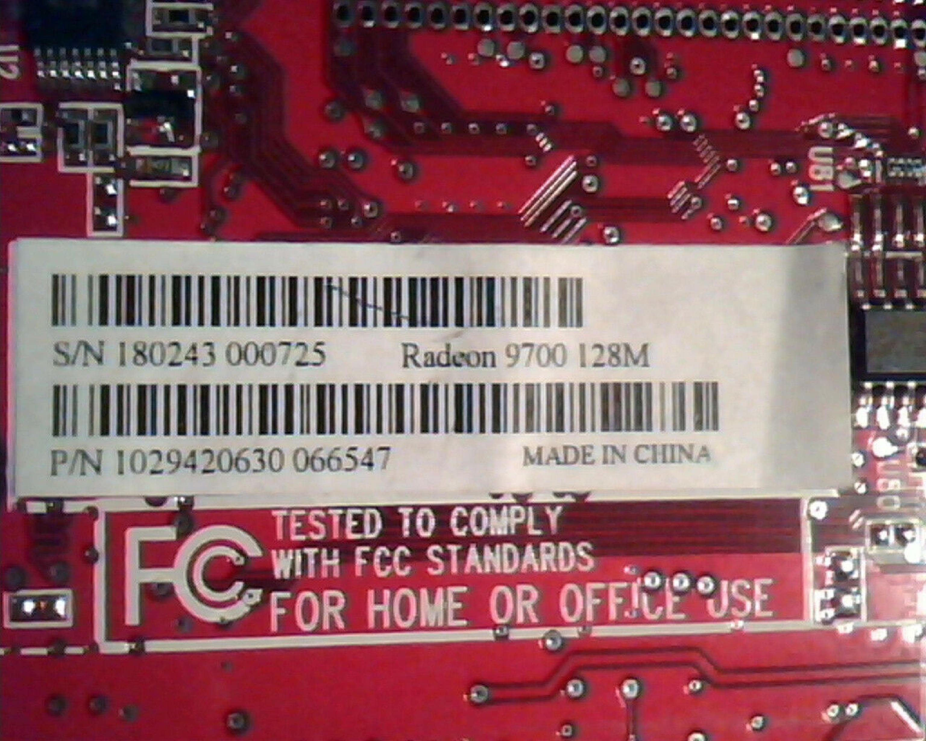 ATI 1029420630 RADEON 9700 PRO 128MB AGP AVG S-VIDEO DVI OUTPUTS