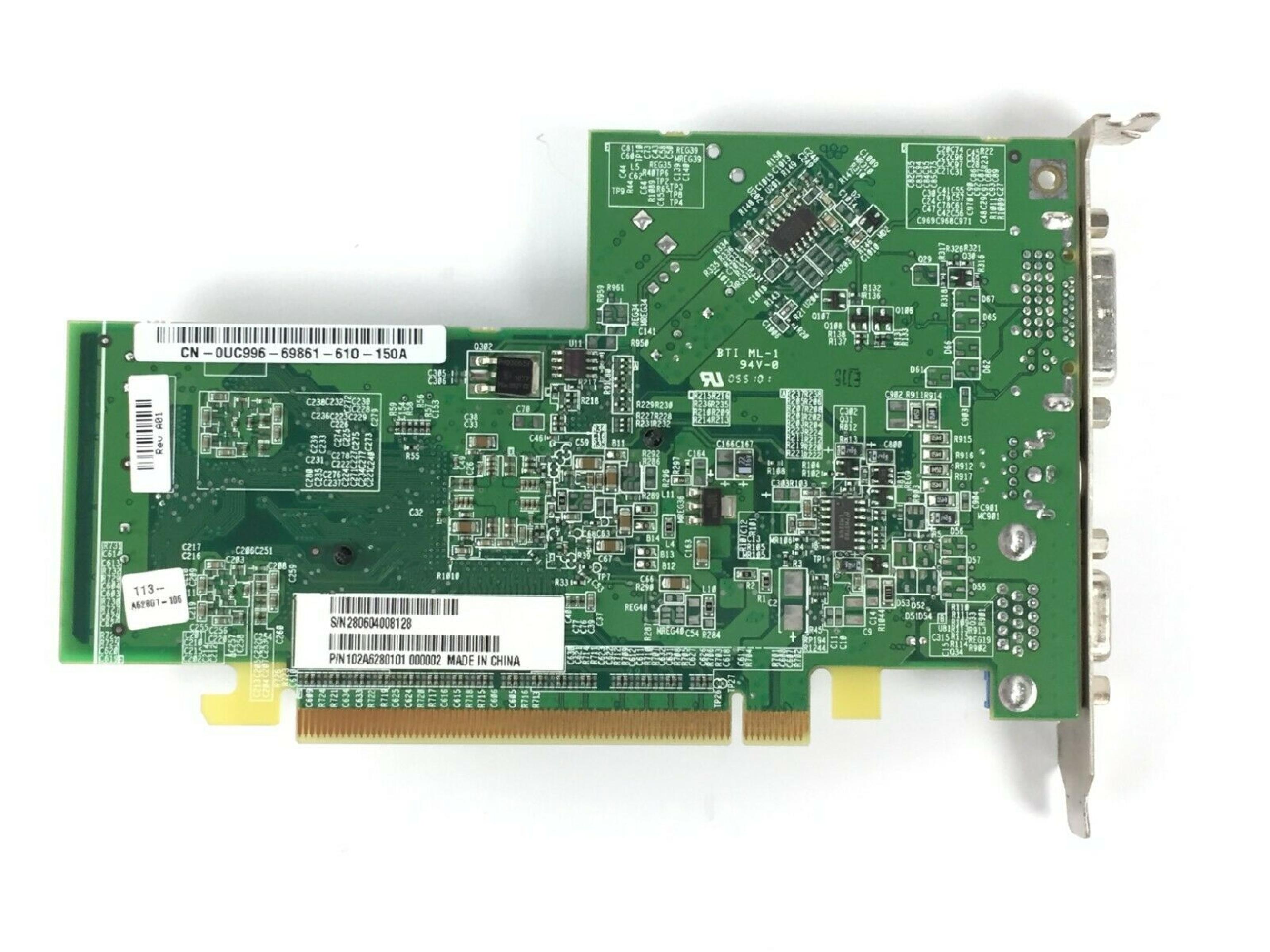 ATI 109-A62801-00 RADEON X300 PCIE X16 128MB VIDEO CARD DVI + VGA + S-VIDEO 10