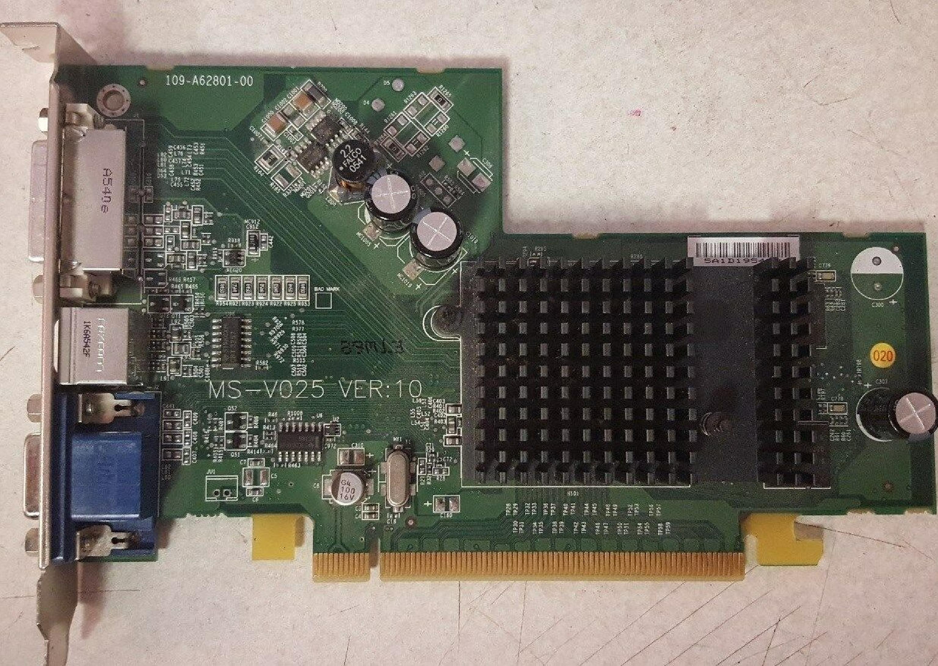 ATI MS-V025 RADEON X300 PCIE X16 128MB VIDEO CARD DVI + VGA + S-VIDEO 10