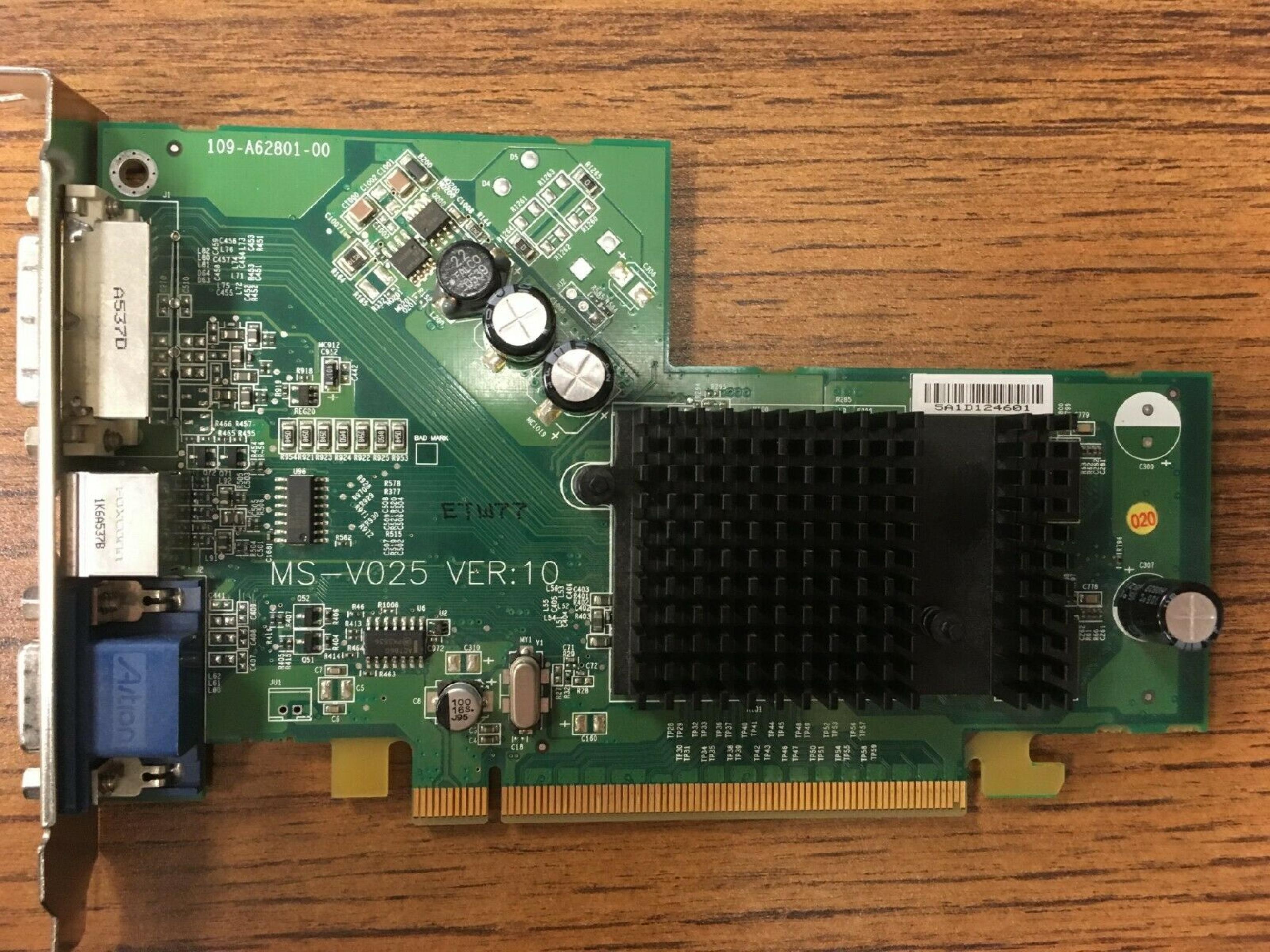 ATI MS-V025 RADEON X300 PCIE X16 128MB VIDEO CARD DVI + VGA + S-VIDEO 10