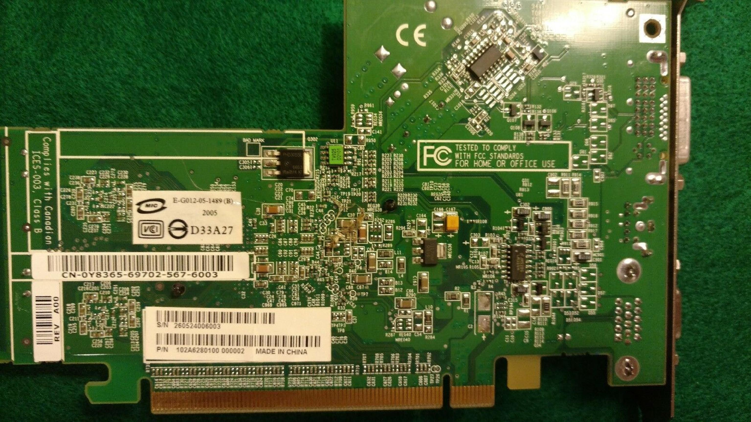ATI 102A6280100 RADEON X300 PCIE X16 128MB VIDEO CARD DVI + VGA + S-VIDEO 10