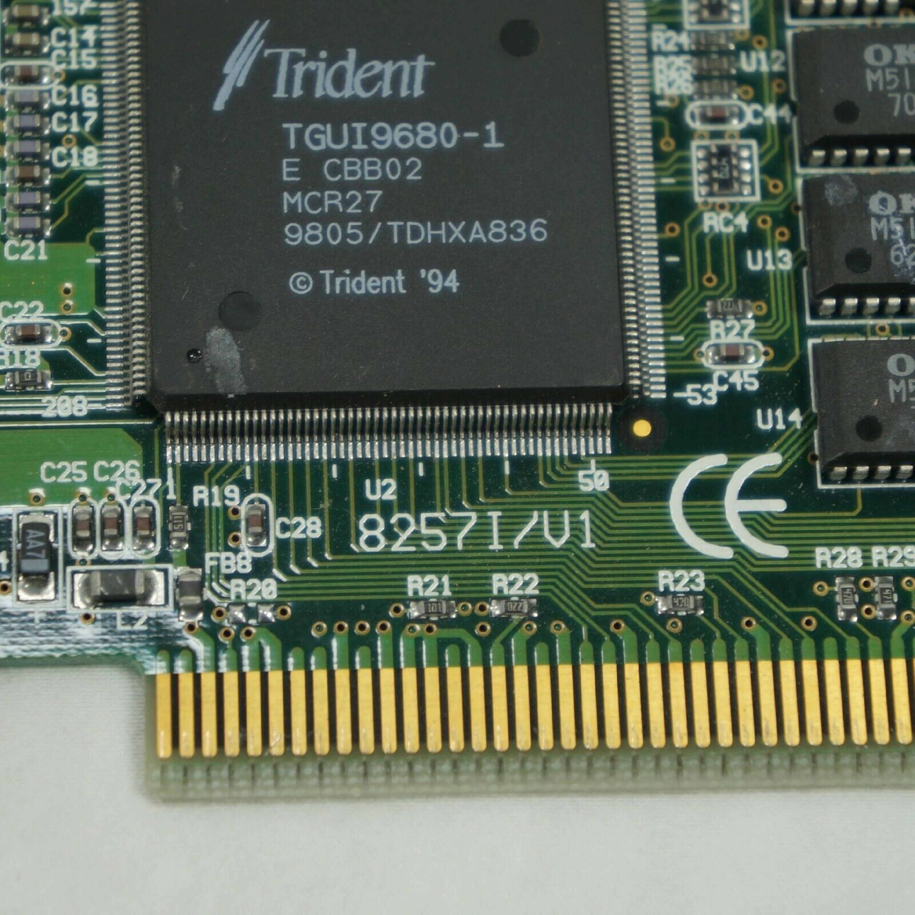 TRIDENT MICROSYSTEMS 8257I/V1 VGA PCI TGUI9680-1 CBB01 MCX24 05TR03