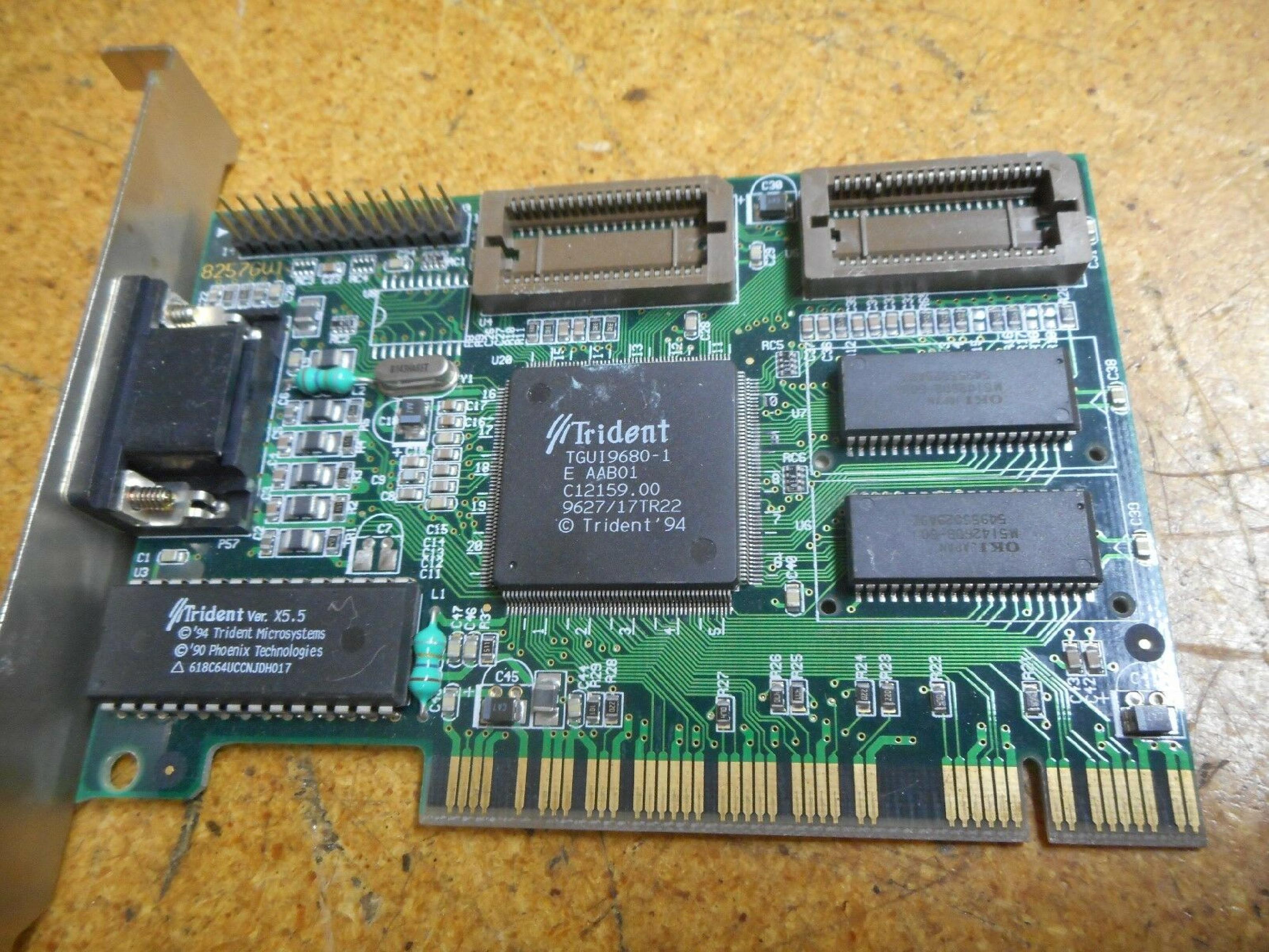 TRIDENT MICROSYSTEMS 8257GV1 1MB PCI VIDEO CARD WITH VGA OUTPUT