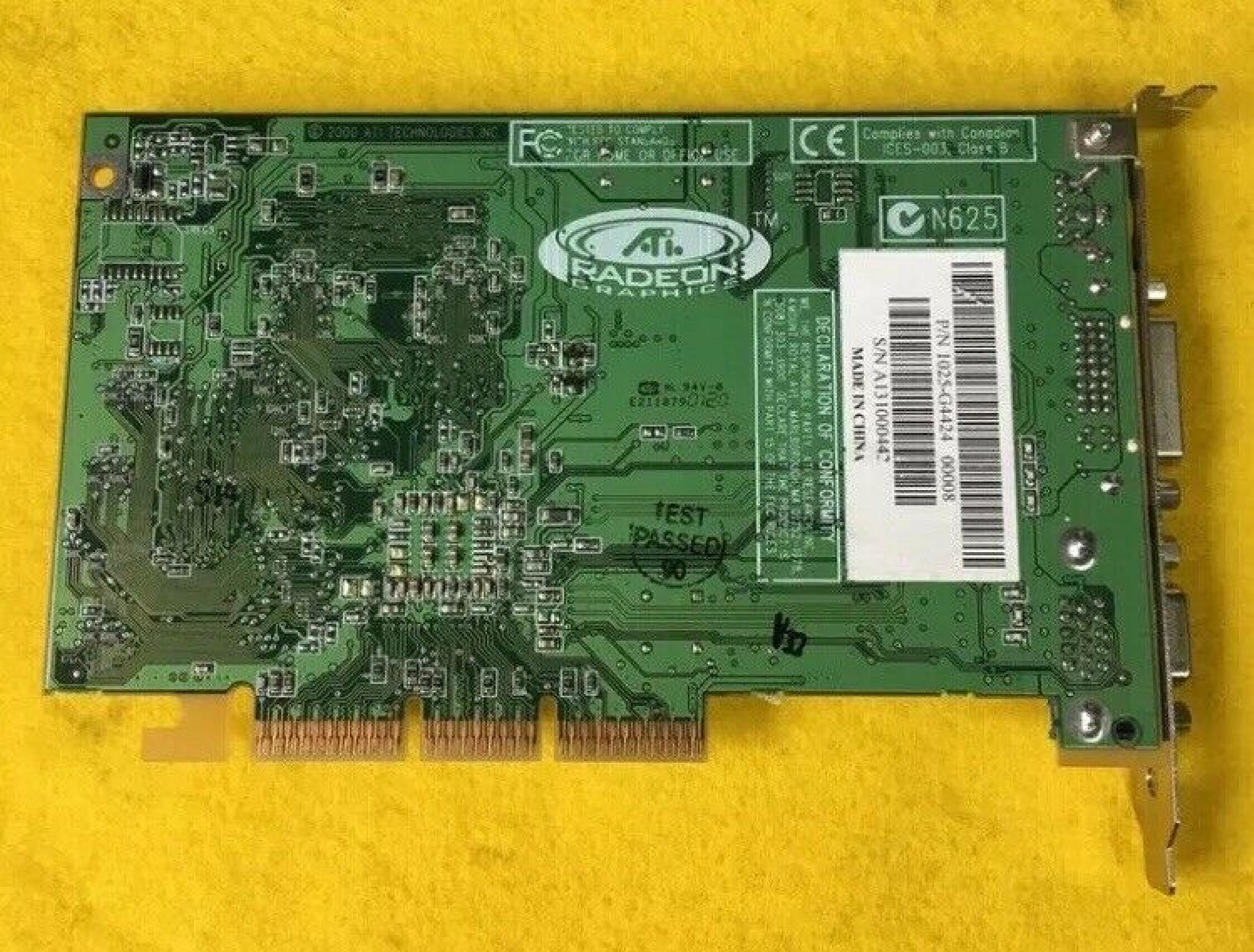 ATI 109-78500-00 RADEON 7000 32M DDR AGP DVI VGA S-VID VIDEO GRAPHICS CARD