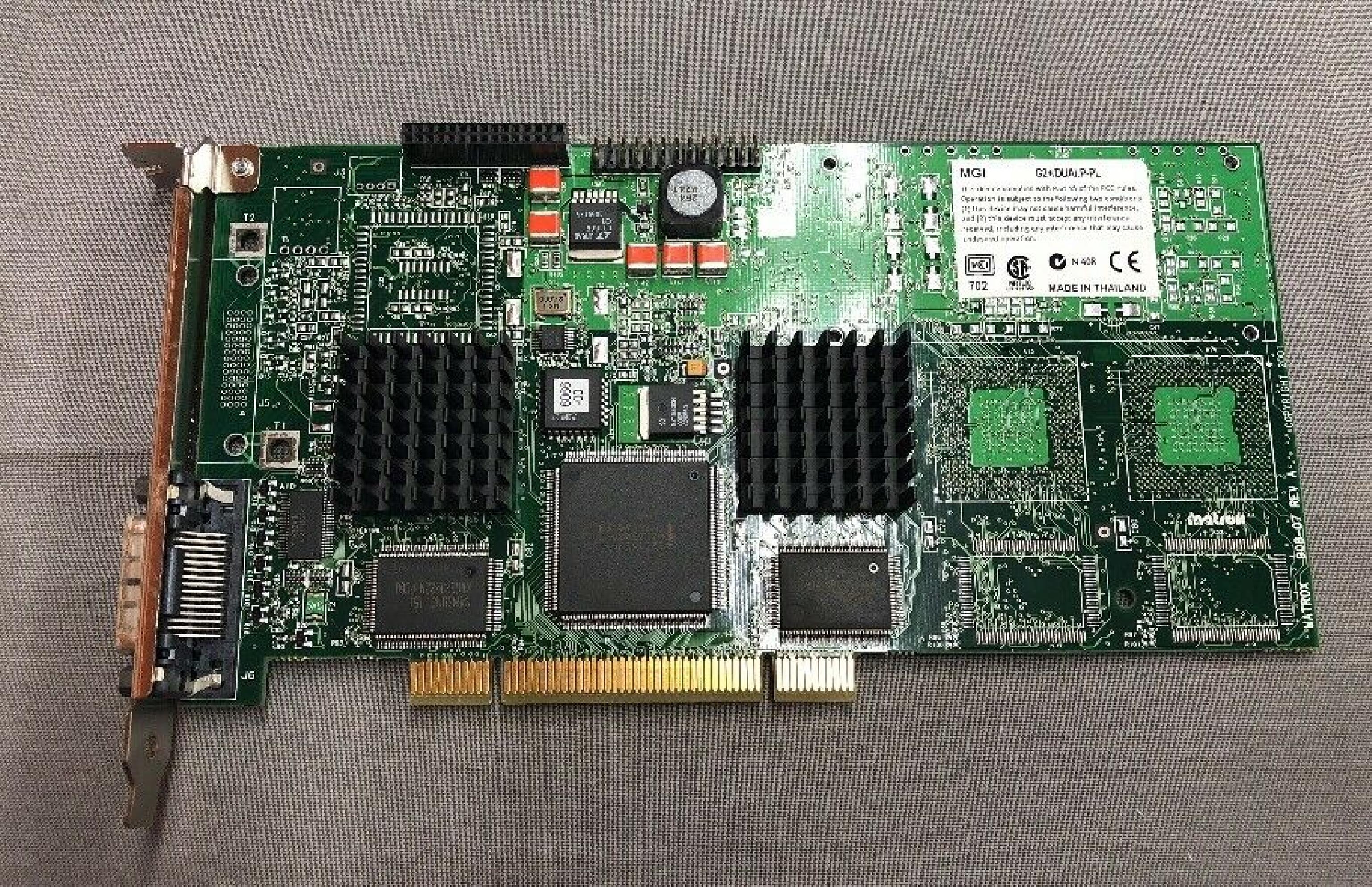 MATROX / COMPAQ / HEWLETT PACKARD / HP 908-07 PCI G200 16MB VIDEO CARD DMS 60 OUT MGI 908-07 WITH 1 MONITOR DUAL HEAD DMS60 QUAD 32MB