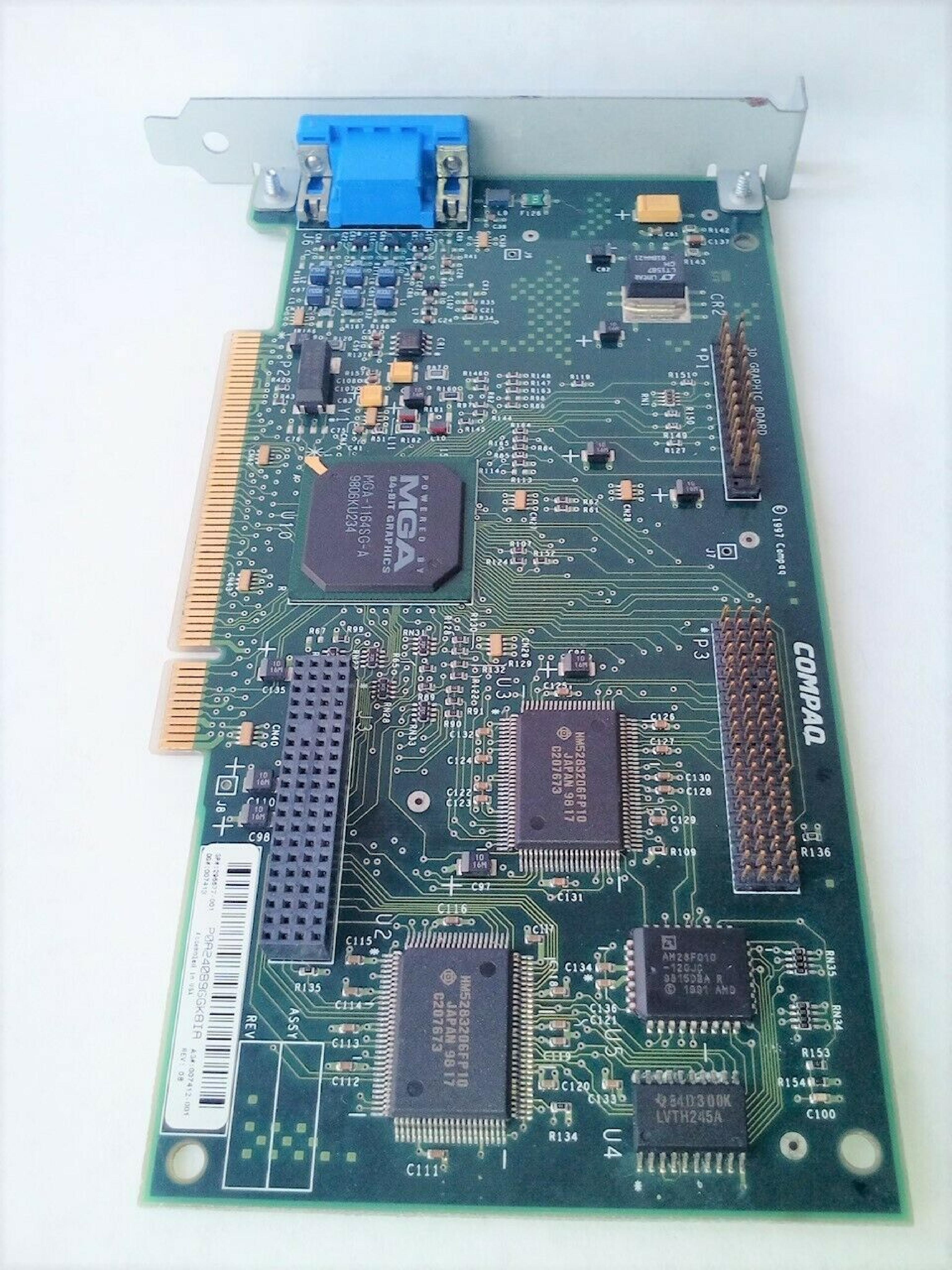 COMPAQ / HEWLETT PACKARD / HP 296677-001 PCI VIDEO CARD POWERED BY MGA 64-BIT GRAPHICS