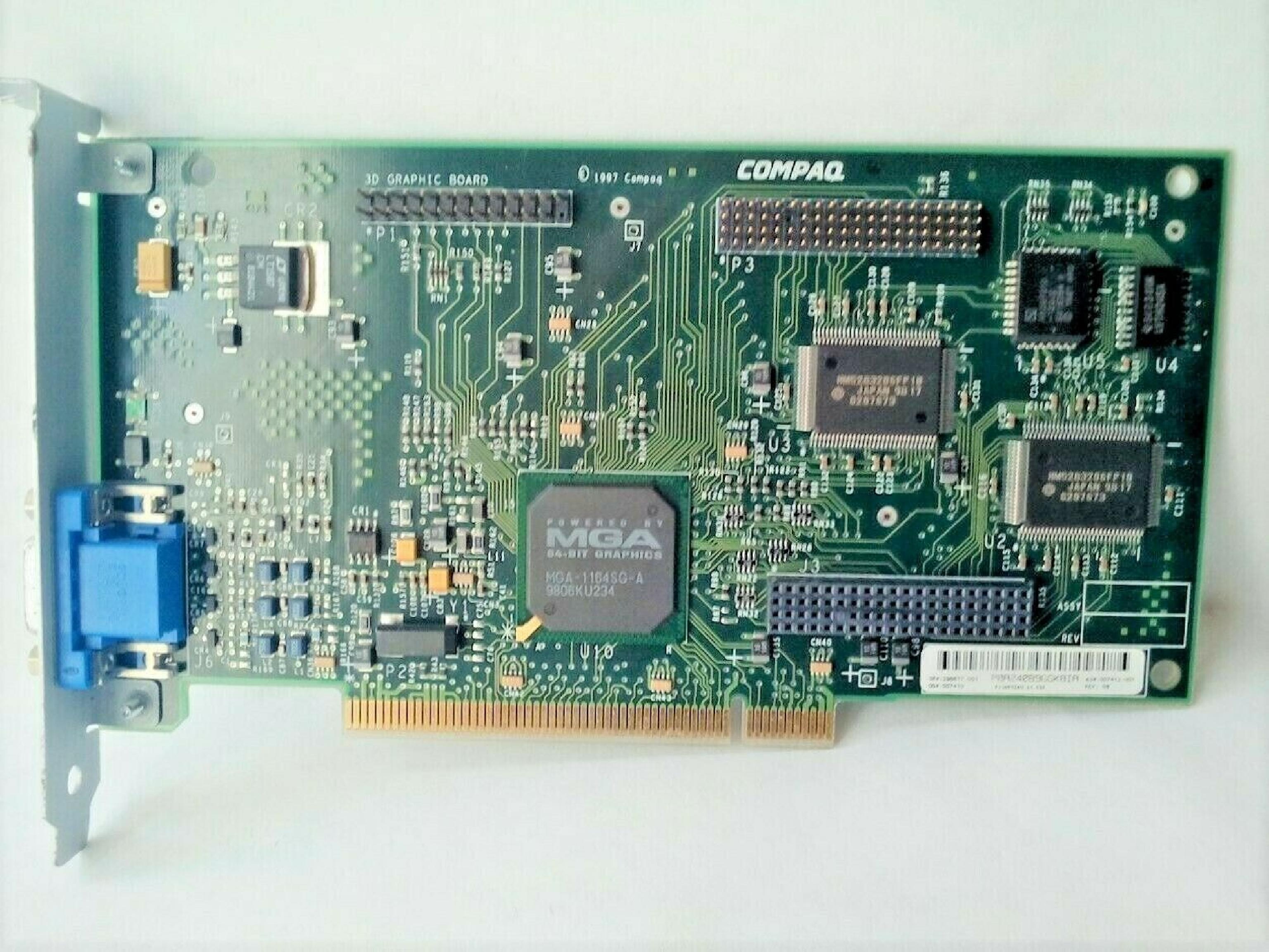 COMPAQ / HEWLETT PACKARD / HP 296677-001 PCI VIDEO CARD POWERED BY MGA 64-BIT GRAPHICS
