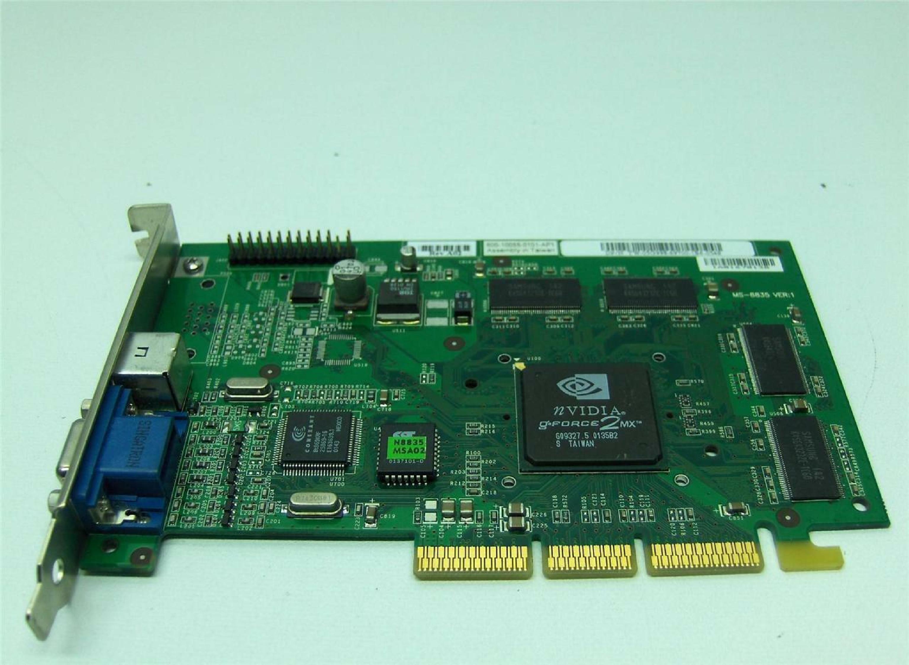 NVIDIA MS-8835 32MB AGP VIDEO CARD WITH VGA AND TV OUT OUTPUTS