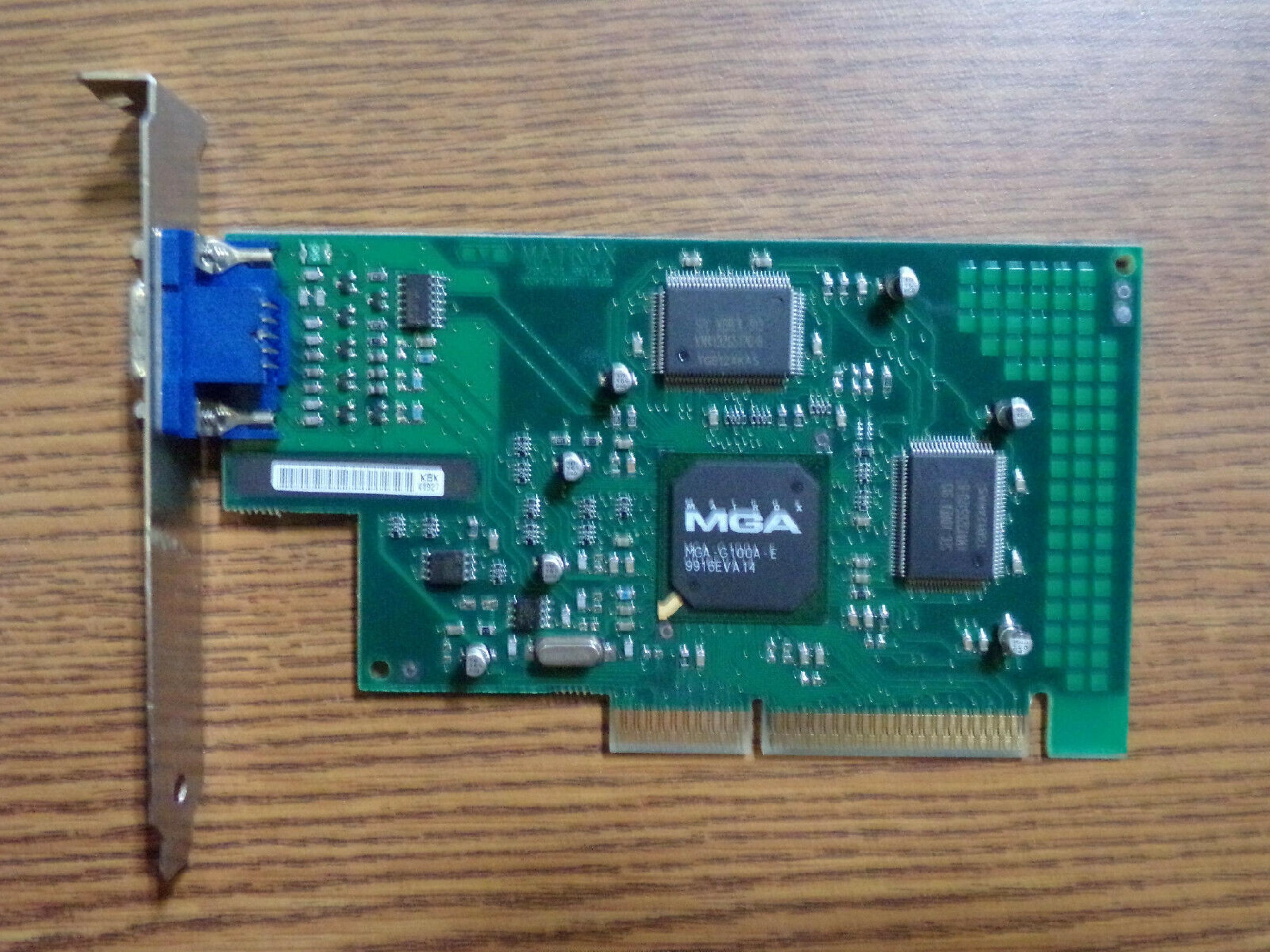 MAXTOR / MATROX 790-01 4MB AGP VIDEO CARD WITH VGA OUTPUT 790-01 REV A G100A/2/OEM G100 2M 2D