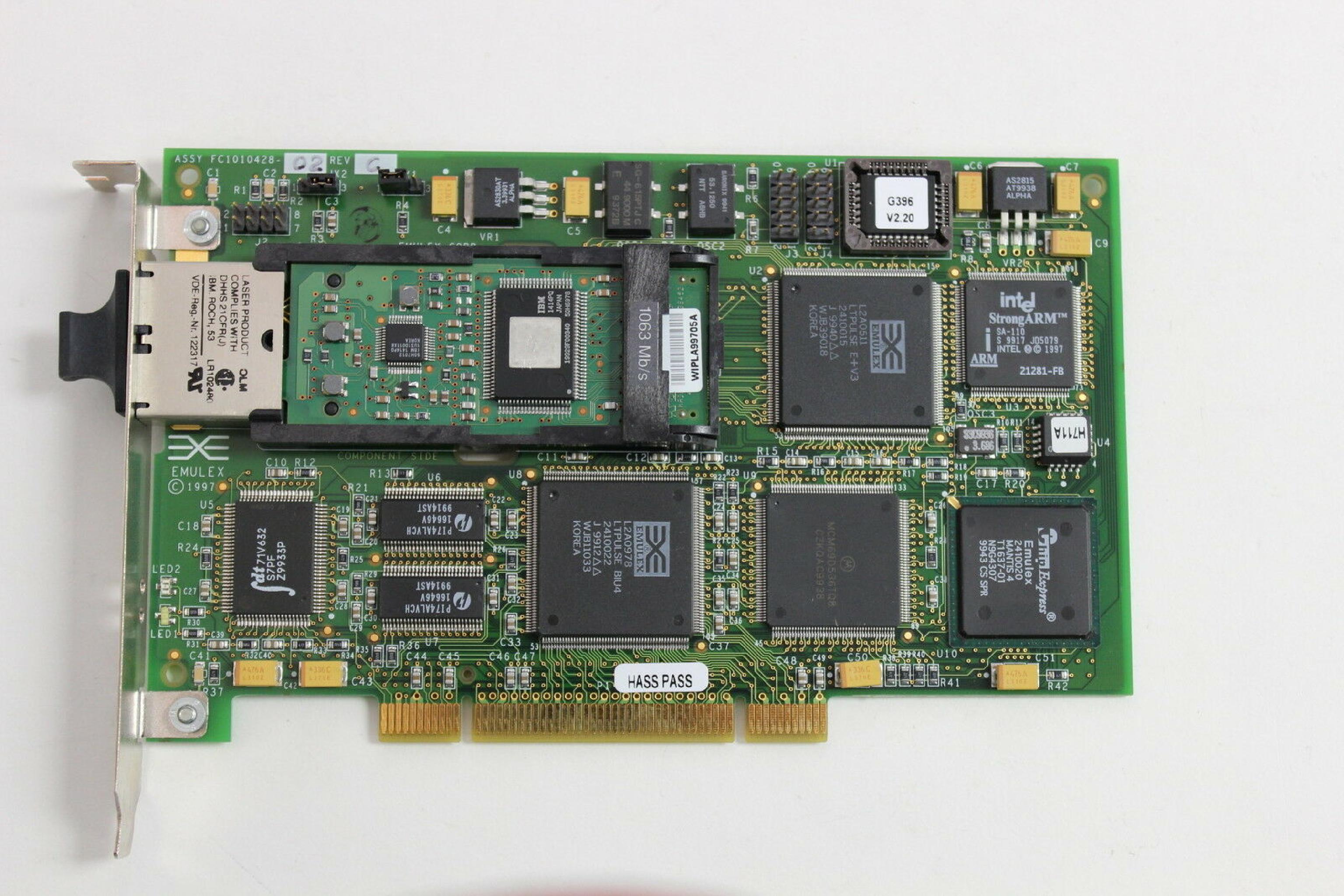 EMULEX / IBM FC1010428-02 FIBRE CHANNEL PCI HOST ADAPTER 32-BIT GIGABIT FIBER TYPE 4-S