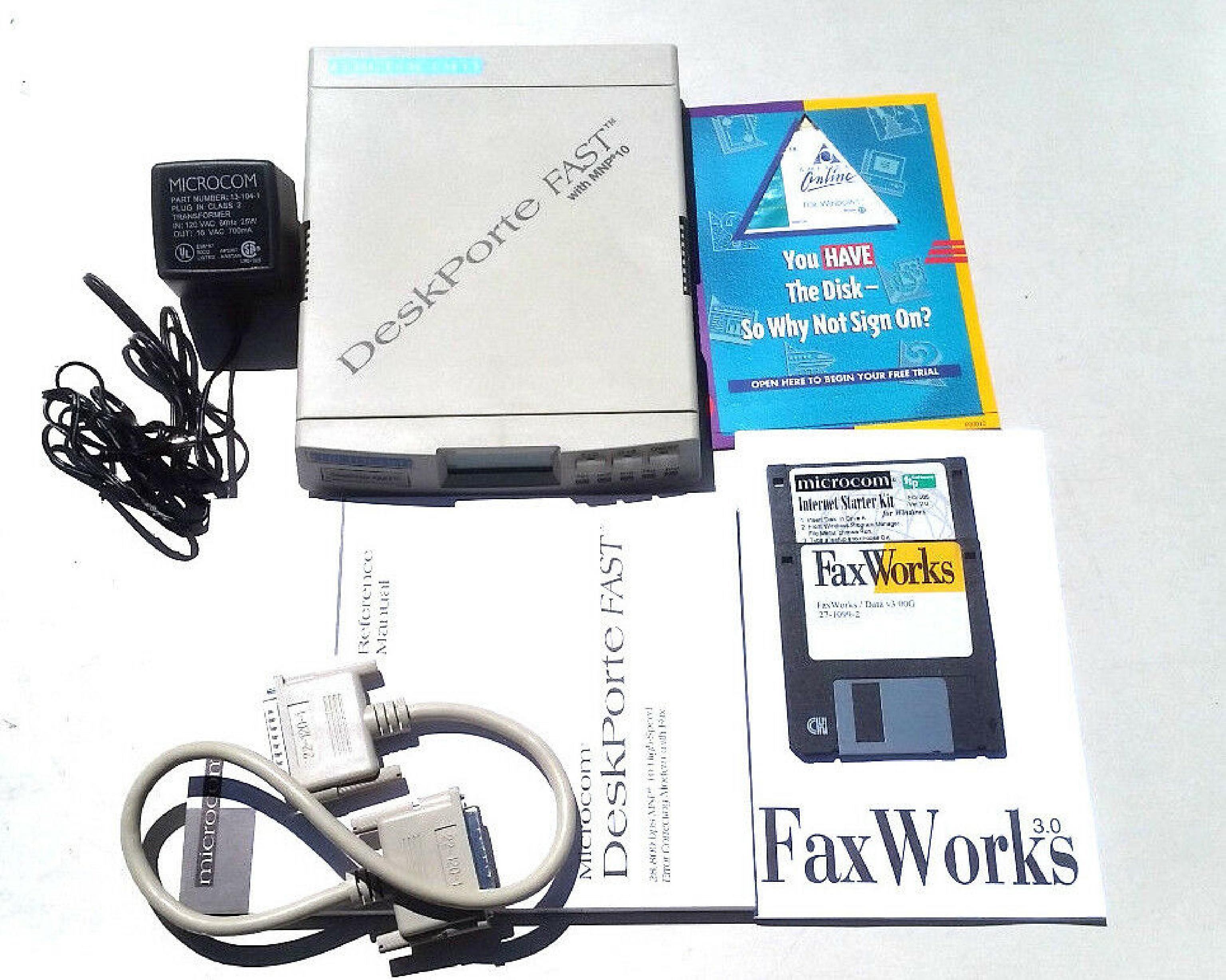 MICROCOM DESKPORTE FAST MNP 10 EXTERNAL PARALLEL PORT MODEM