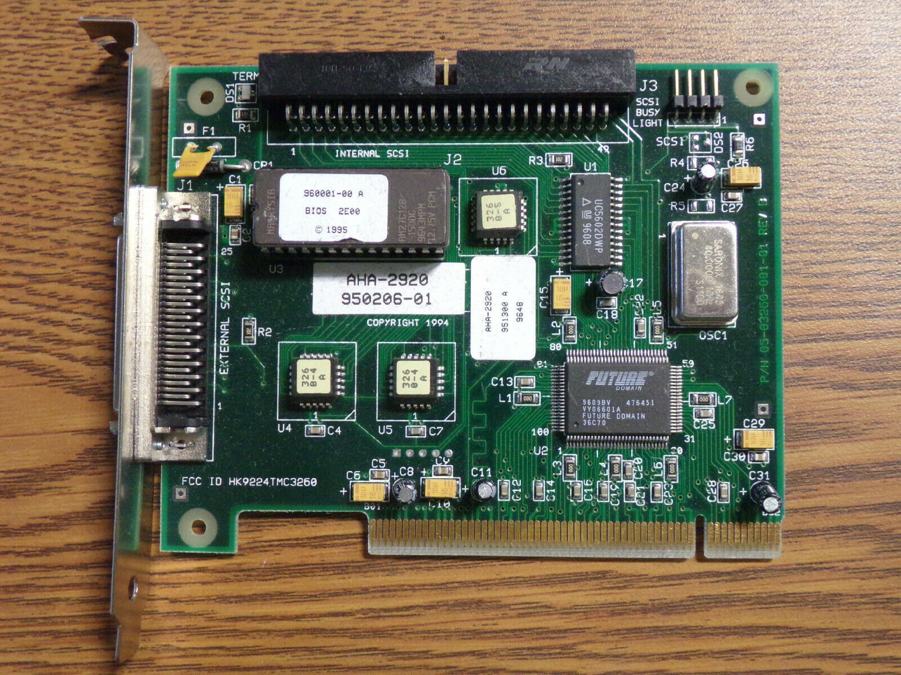 ADAPTEC AHA-2920 SCSI II CONTROLLER PCI INTERFACE