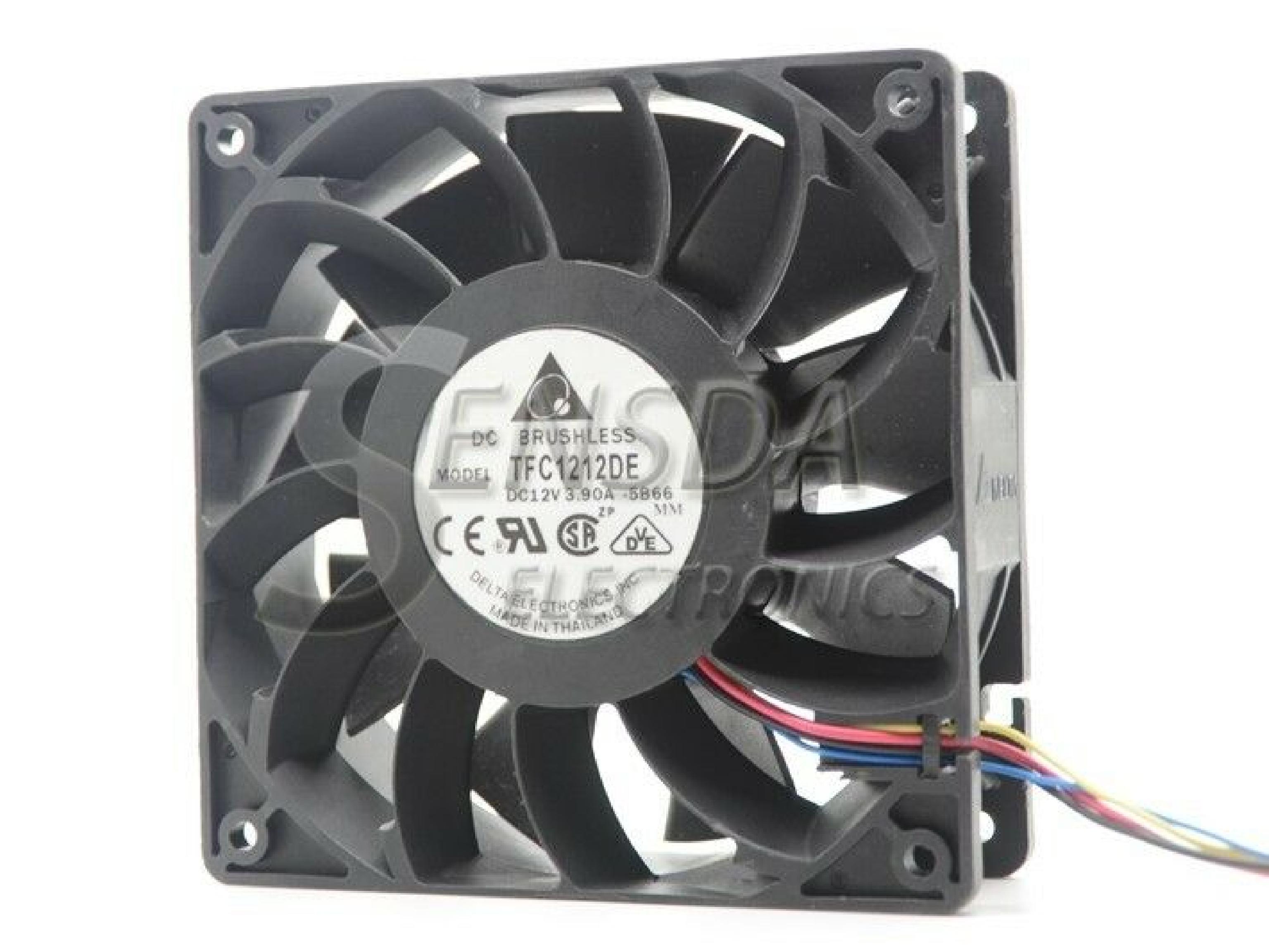 DELTA ELECTRONICS TFC1212DE 12V DC 3.9A BRUSHLESS 120MM X 38MM 8 PIN, 252CFM