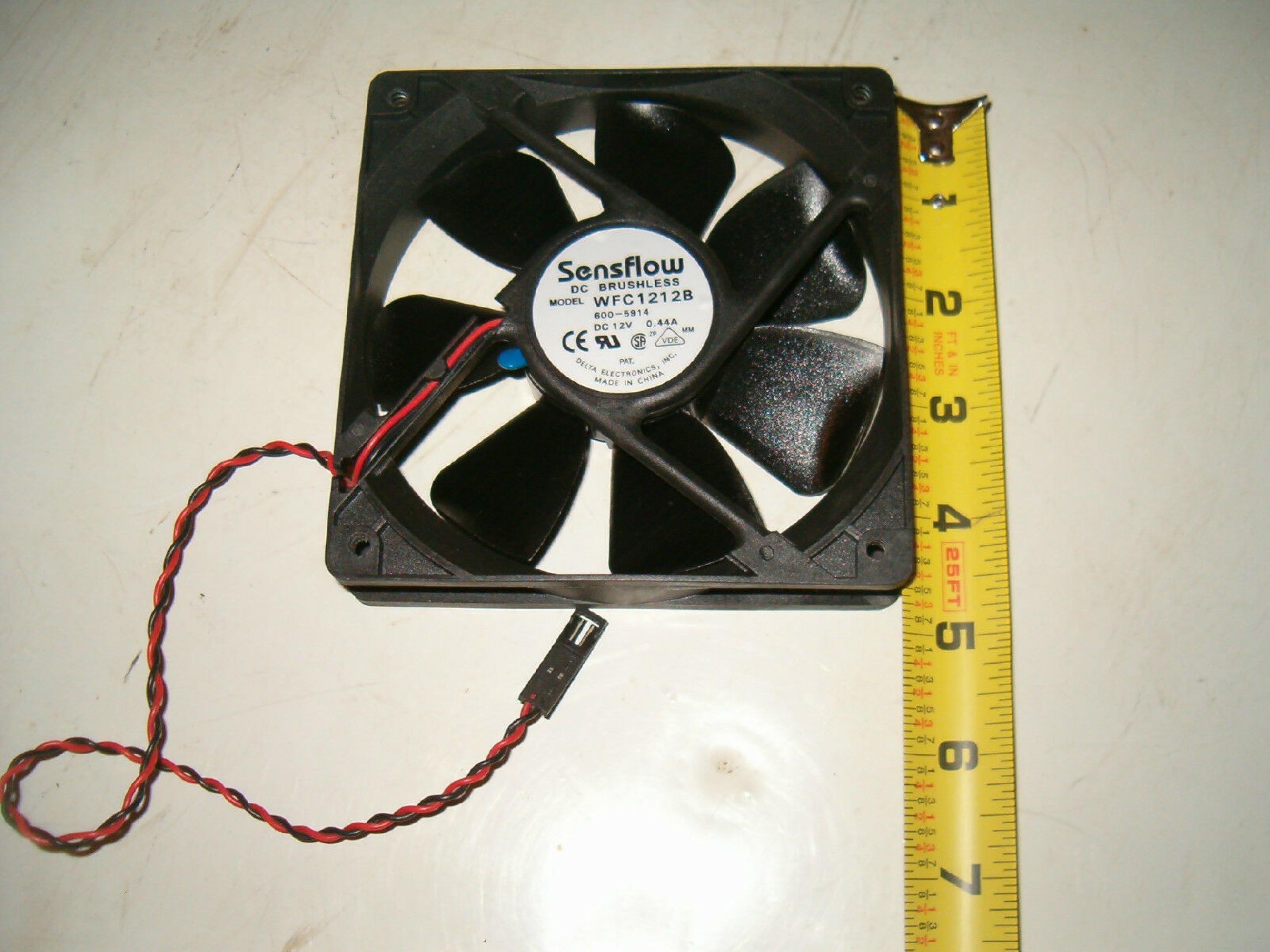 SENSFLOW / DELTA ELECTRONICS INC WFC1212B APPLE G4 DC /NMB CASE FAN DELTA BRUSHLESS DC12V 0.44A, 2-WIRE