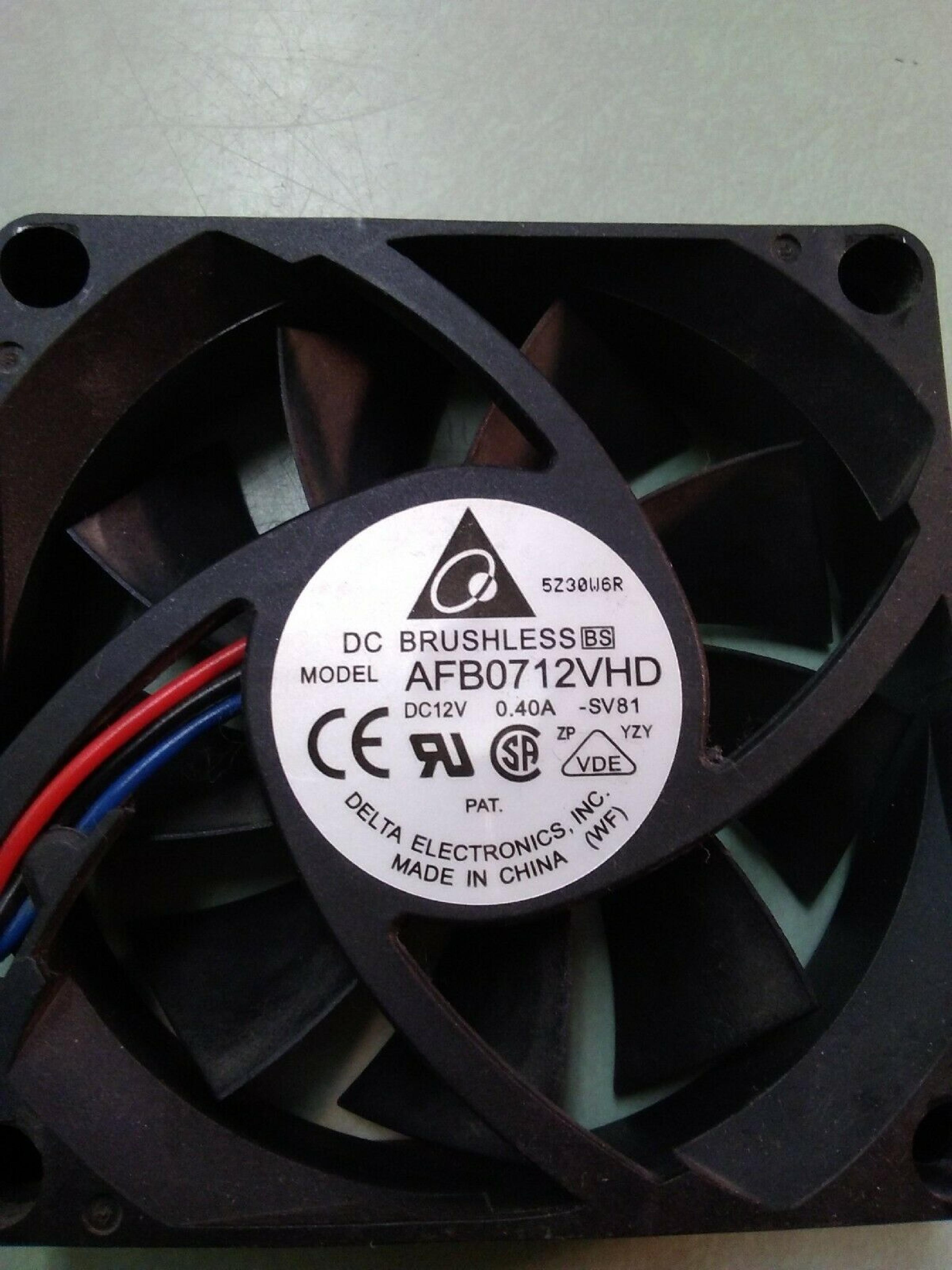 DELTA ELECTRONICS INC AFB0712VHD DELTA DC BRUSHLESS FAN DC12V 0.40A,