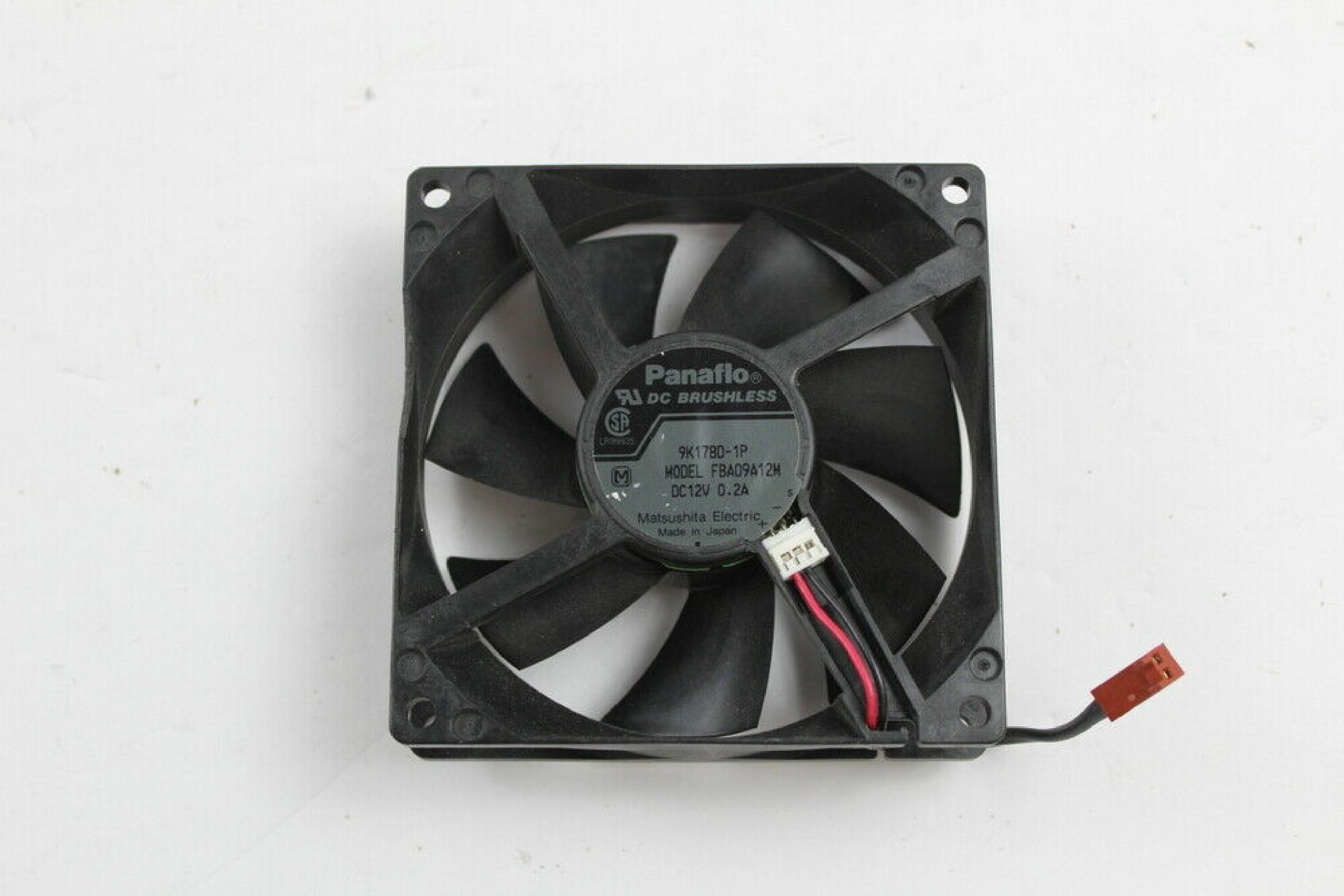 PANAFLO / MATSUSHITA FBA09A12M 92X25MM MEDIUM OUTPUT FBA09A12M /NMB-MAT HYDRO-WAVE 92MM BEARING CASE FAN 4-PIN MED SPEED 92X92X25MM 3 PIN 12VDC 0.2AMP FBA09A12M-1BX 48.0CFM W/ 3-PIN 12V 0.24AMP