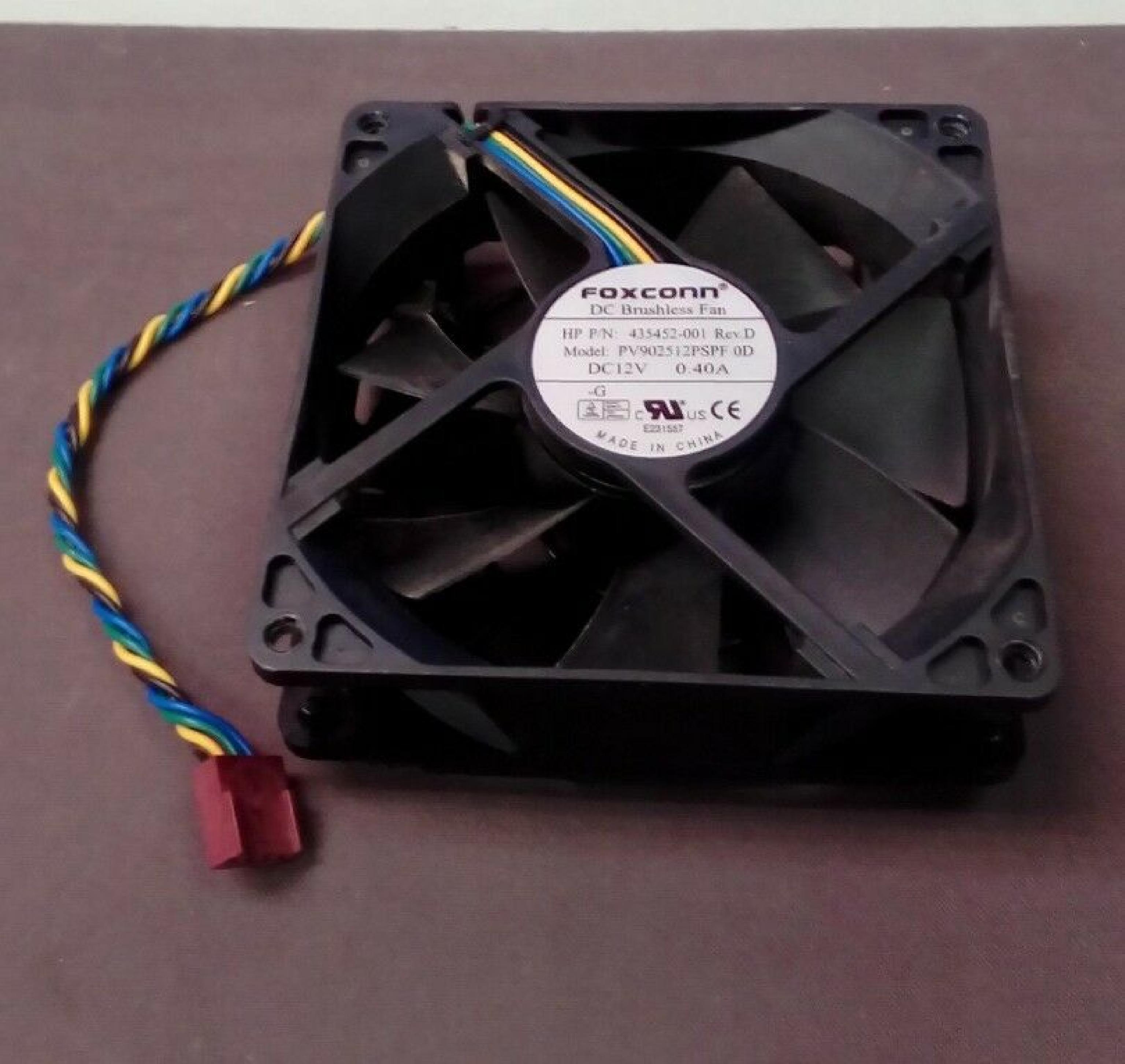 FOXCONN 435452-001 FAN CHASSIS DC12V 0.40A FOR DC5750S / 7700/7800 HP 92MMX92MMX25MM 4-PIN COOLING PROCESSOR