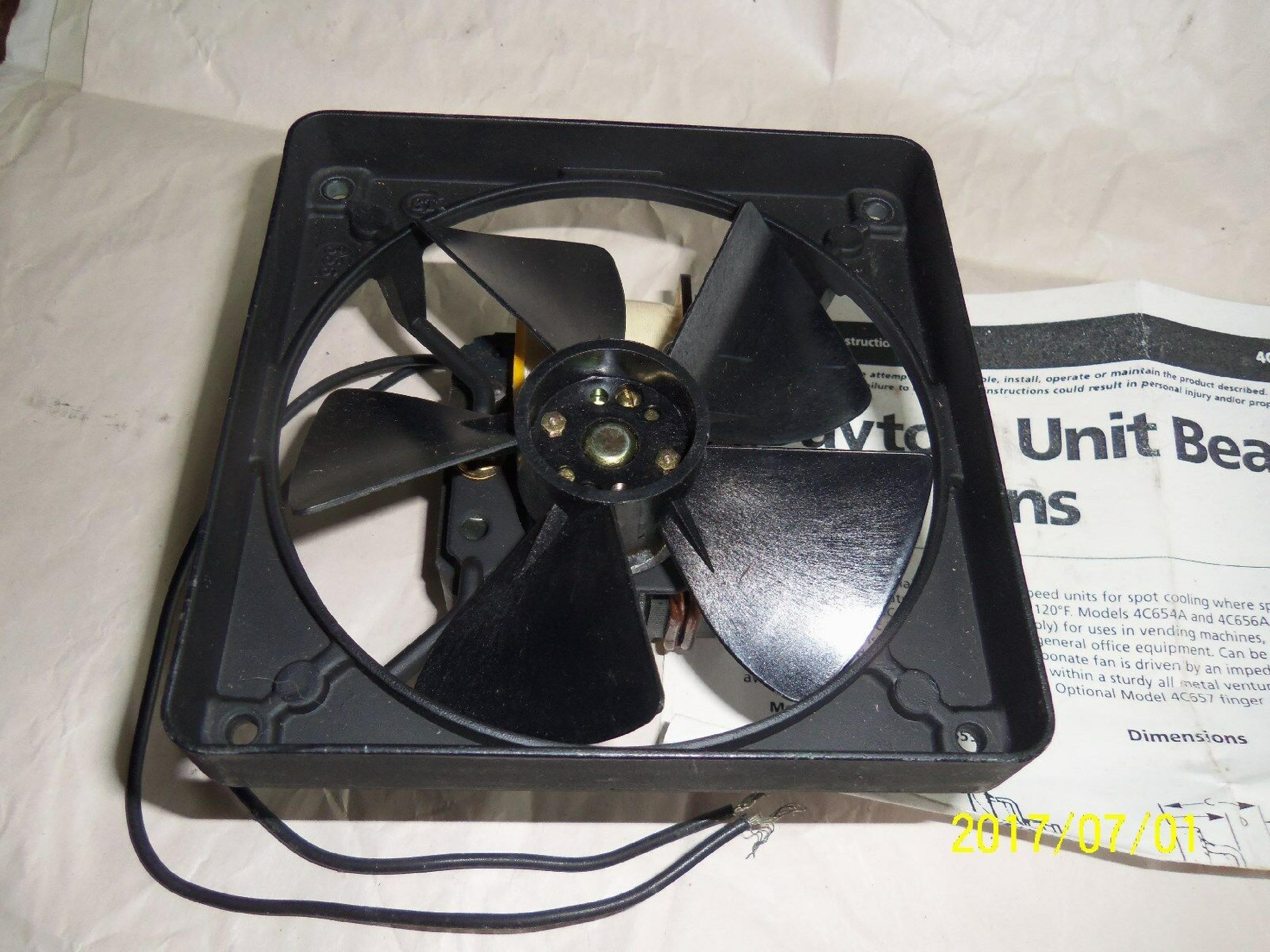 DAYTON 4C656A UNIT BEARING AXIAL FAN 4 3/4IN W/ 4 1/4- 5 BLADE