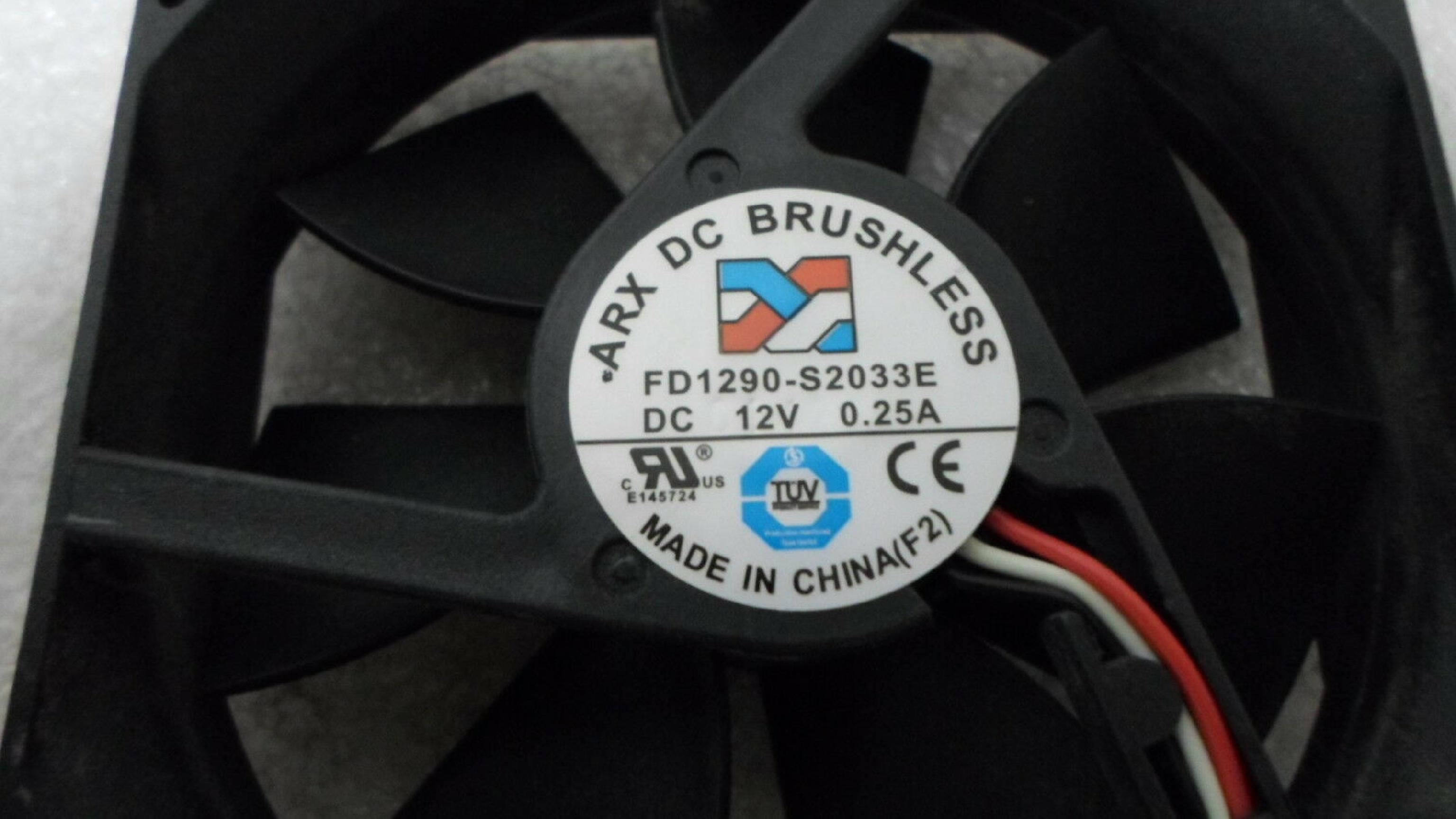 ARX FD1290-S2033E 12V DC 0.25A, MEDIUM SPEED 92MM X 25MM 3 PIN FAN