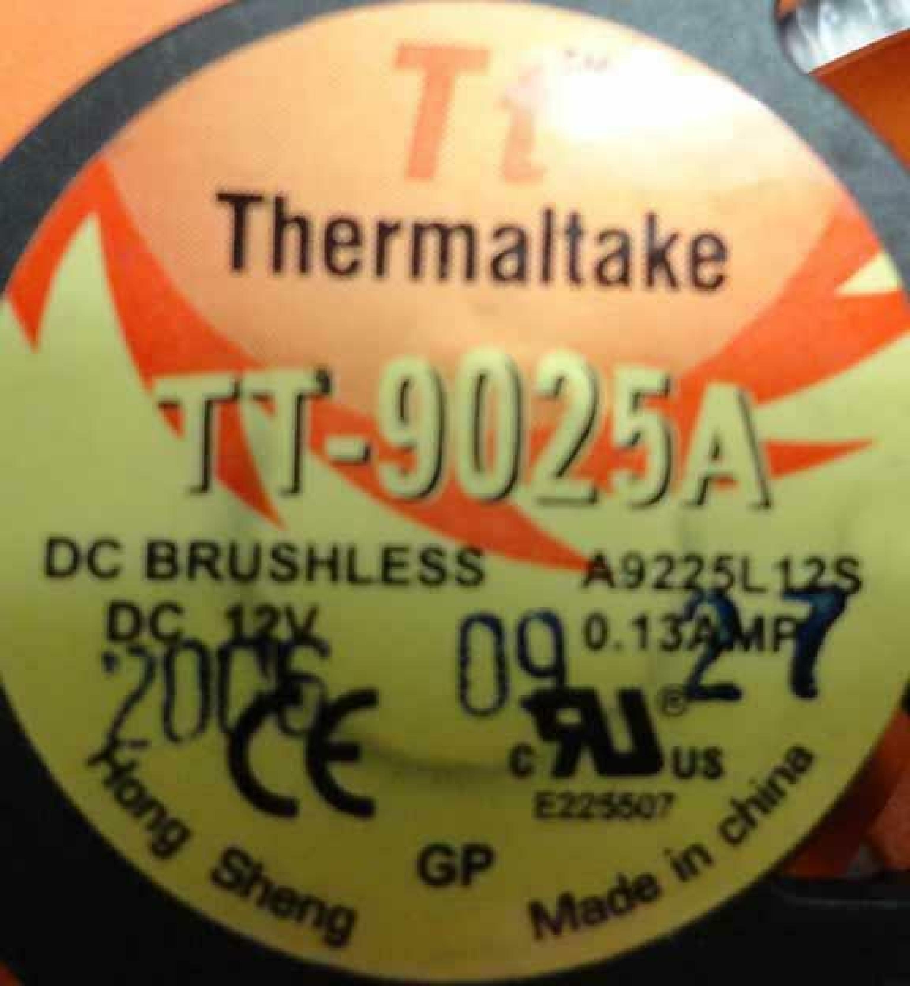 THERMALTAKE TT-9025A 92X92X25MM DC 12V 0.24AMP DC BRUSHLESS FAN 3 WIRE