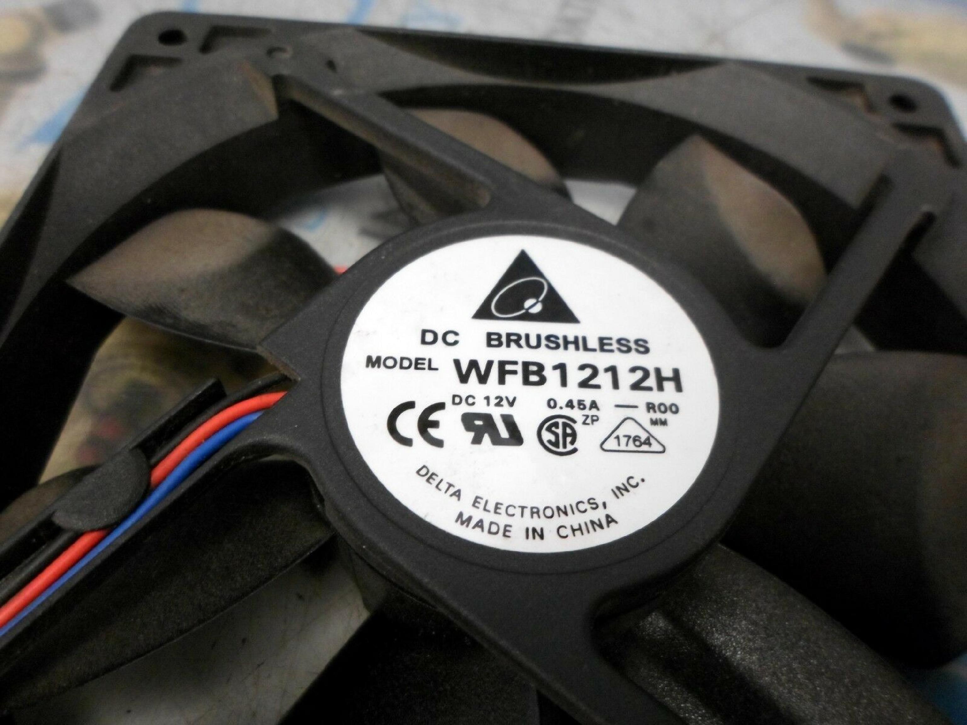 DELTA ELECTRONICS WFB1212H FAN DC12V 0.45A 120MM X 25MM FOR CATALYST 4000 SERIES NETSERVER 25MM, 4.7 1 INCH,12 INCH 3 WIRE CABLE WITH CONNECTOR 12V DC .45A 4.75 INCHES BY INCHES, 12 2 7 4PIN INLINE MOLEX EXTENSION