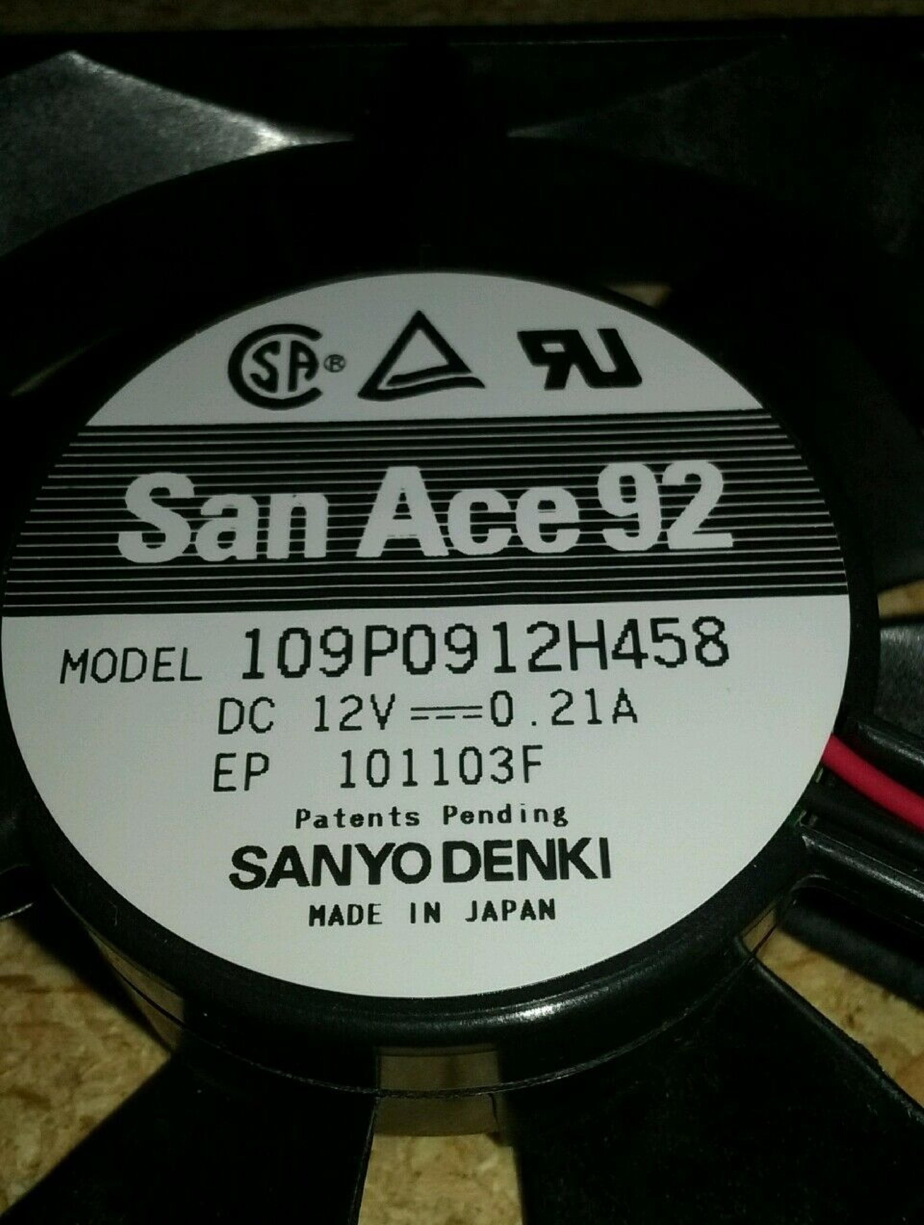 SANYO DENKI SAN ACE 92 100V AC 50/60HZ 8/7WATT 0.1/0.09A 92X92X25MM