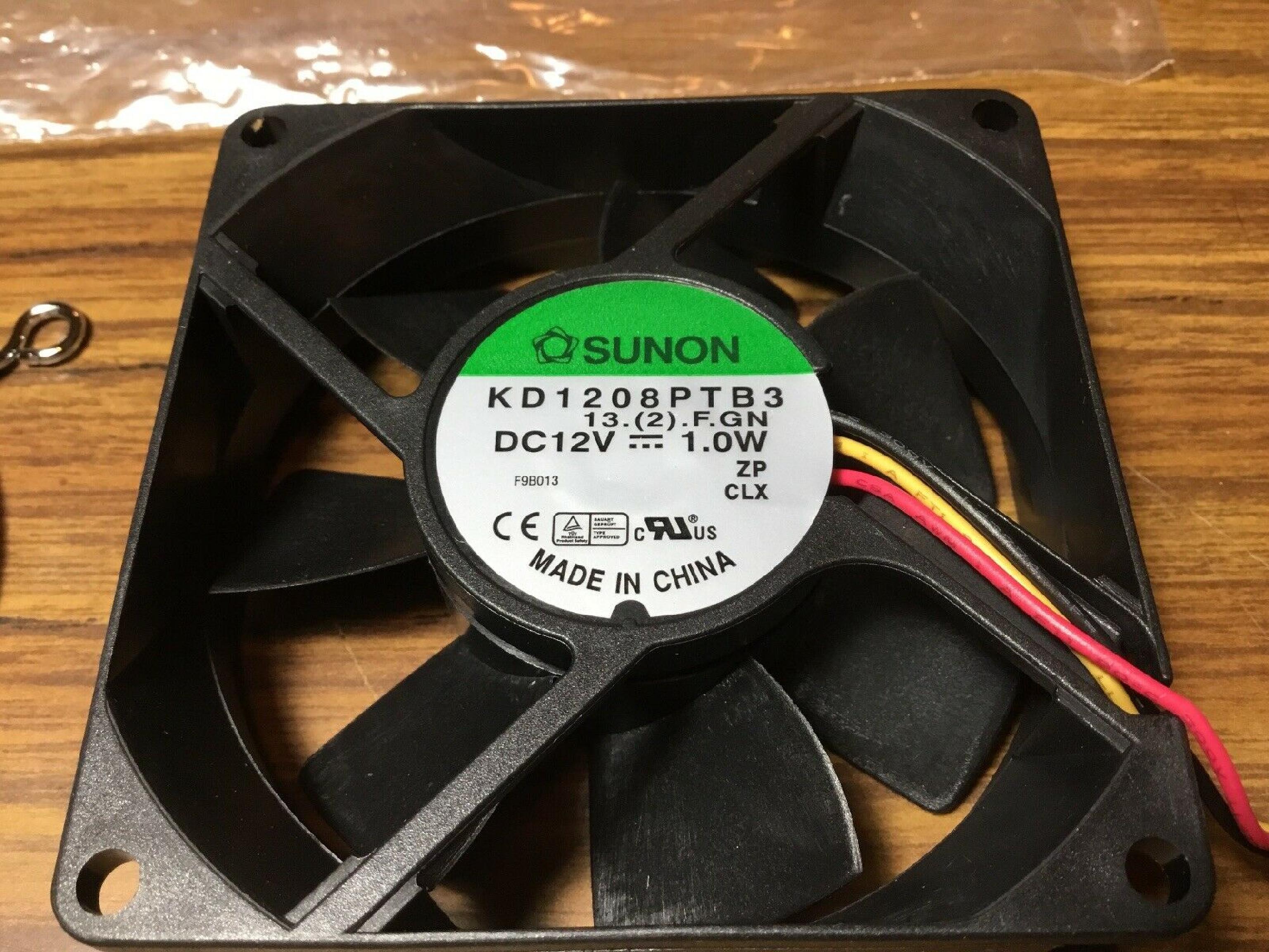 SUNON KD1208PTB3 80X80X25MM 12V DC 1.4W FAN ASSY 12VDC 80MM X 25MM 2 WIRE WITH MOLEX CONNECTOR