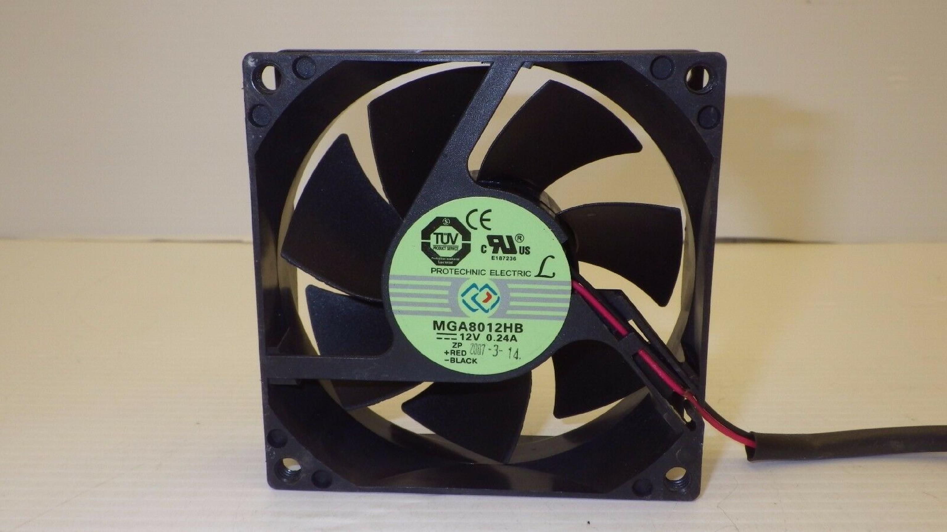 PROTECHNIC MGA8012HB FAN 12V DC 80MM BY 20MM 2 WIRE