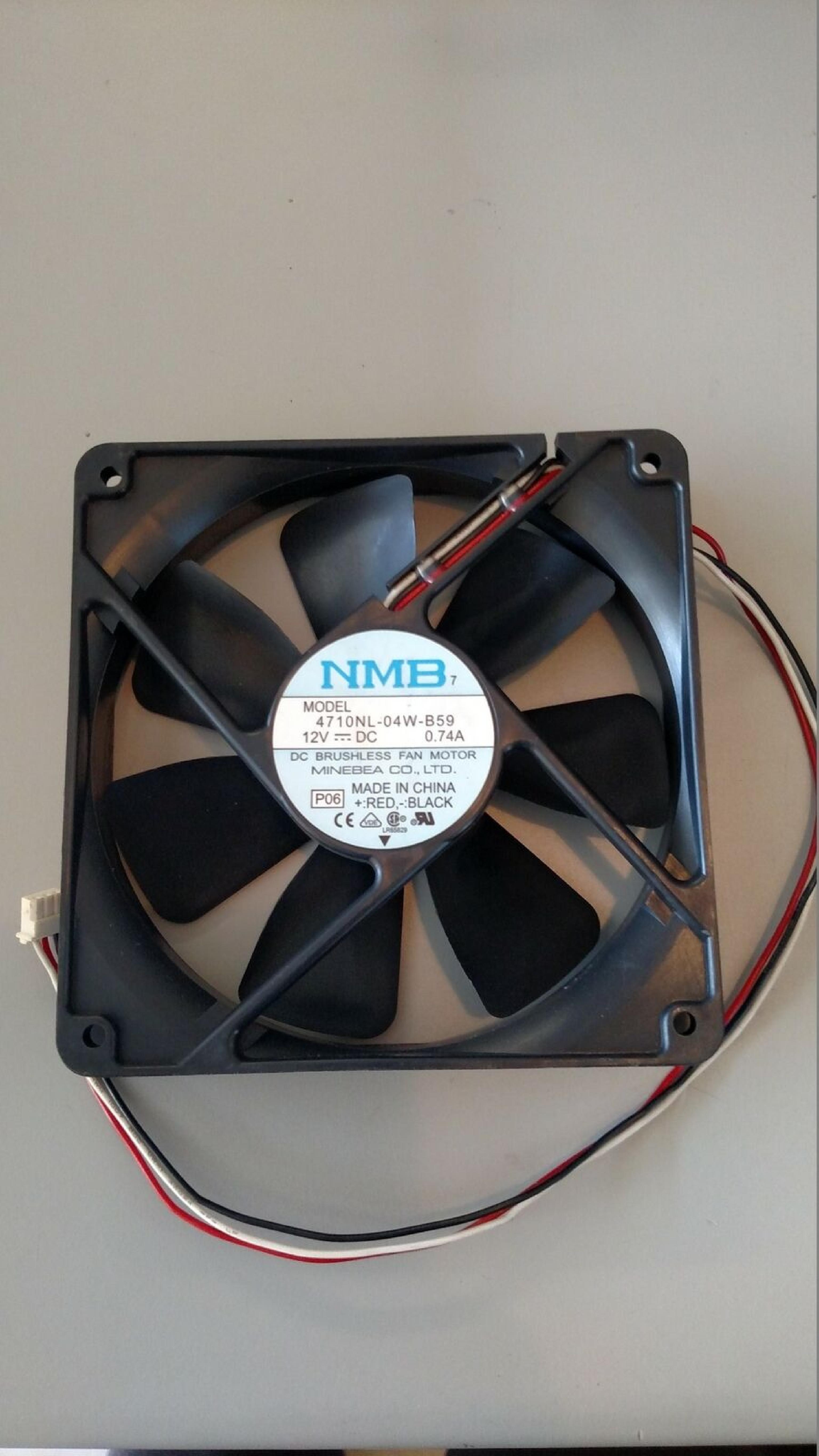 NMB 4710NL-04W-B59 12V DC 0.74A BRUSHLESS FAN 4.7 BY 1.5 INCHES 120MM BY 25MM