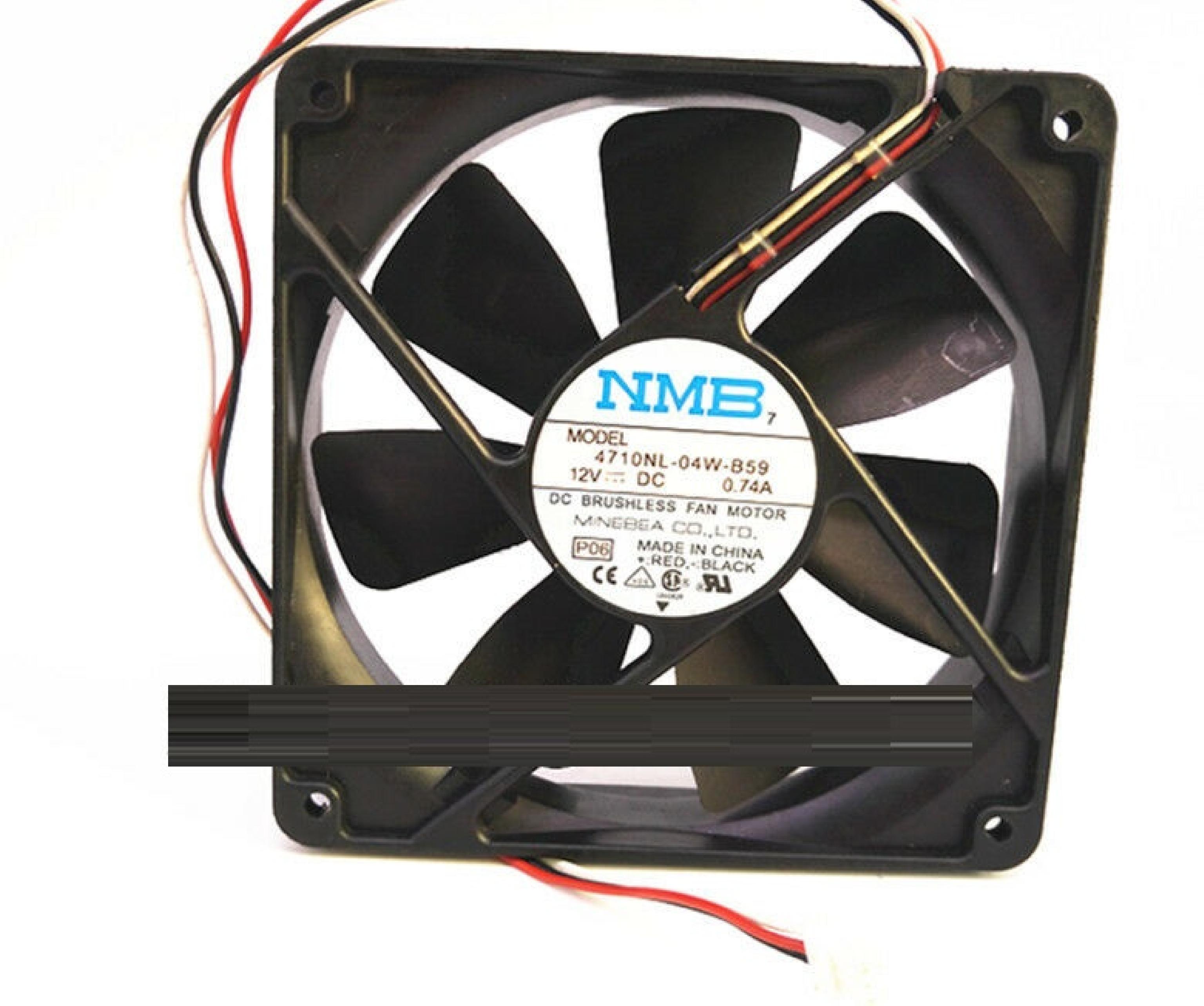 NMB 4710NL-04W-B59 12V DC 0.74A BRUSHLESS FAN 4.7 BY 1.5 INCHES 120MM BY 25MM