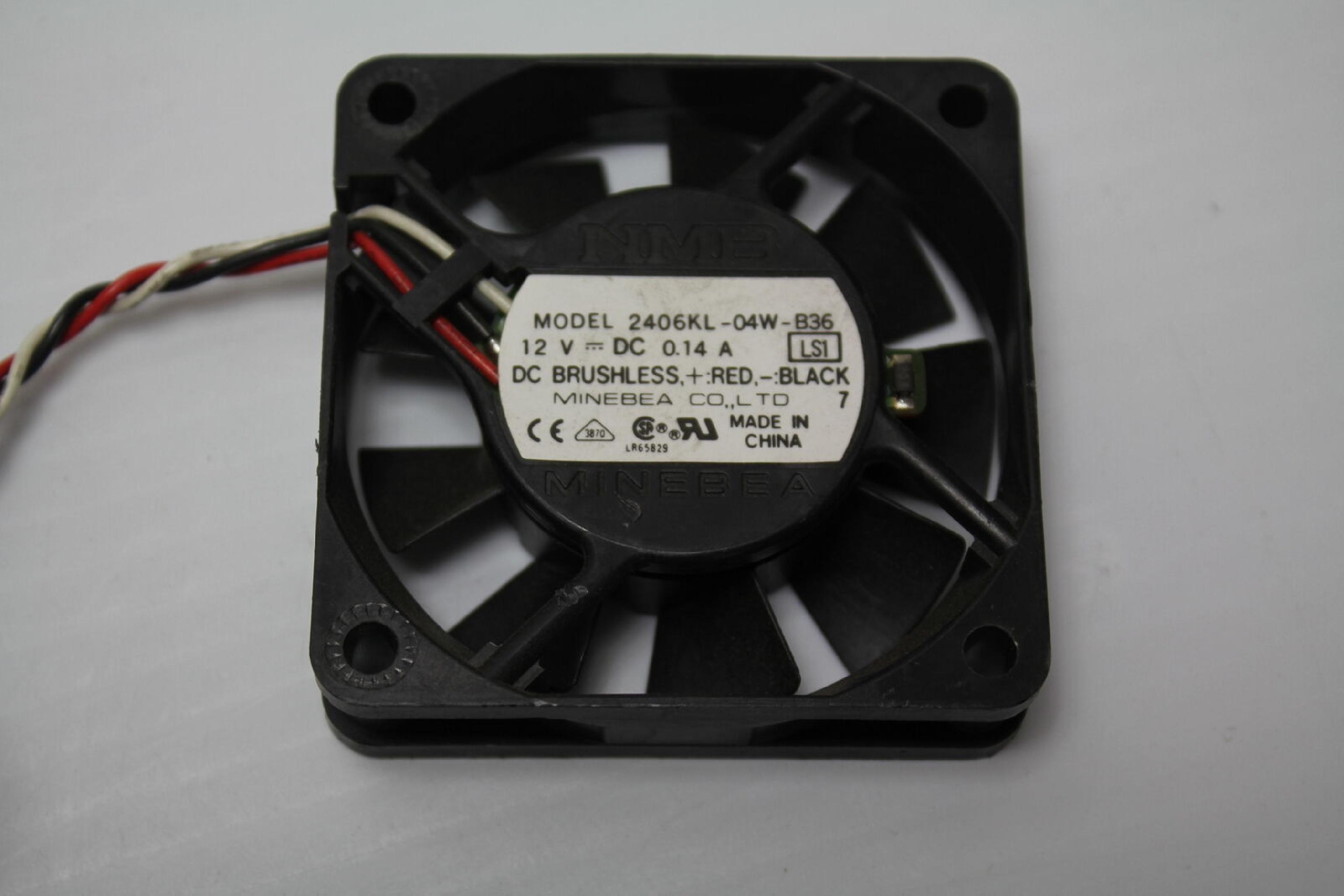 DELL / MINEBEA 2406KL-04W-B36 12V 0.14A (60X60X15MM) DC BRUSHLESS FAN, 3-WI 60X60X15MM