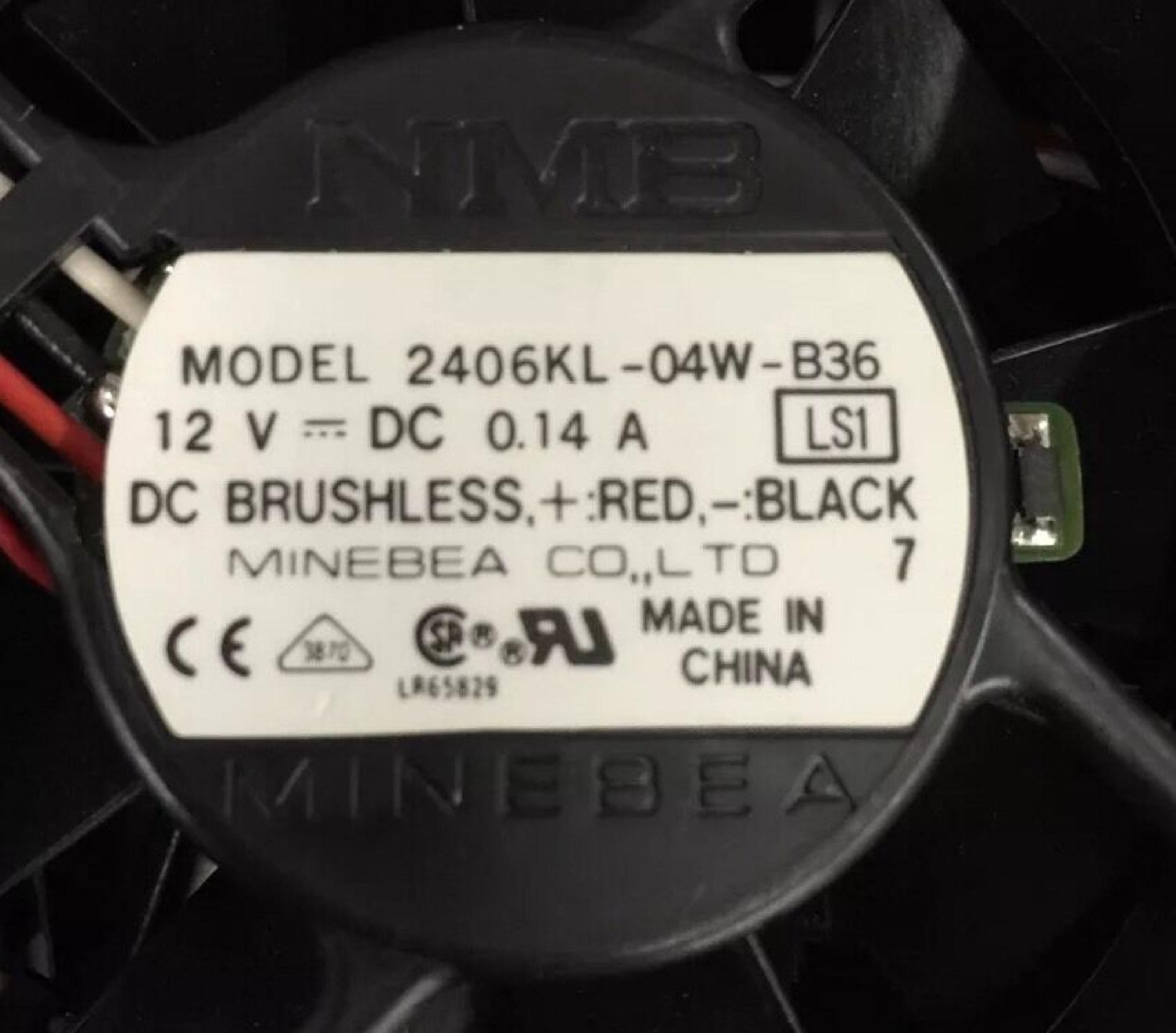 DELL / MINEBEA 2406KL-04W-B36 12V 0.14A (60X60X15MM) DC BRUSHLESS FAN, 3-WI 60X60X15MM