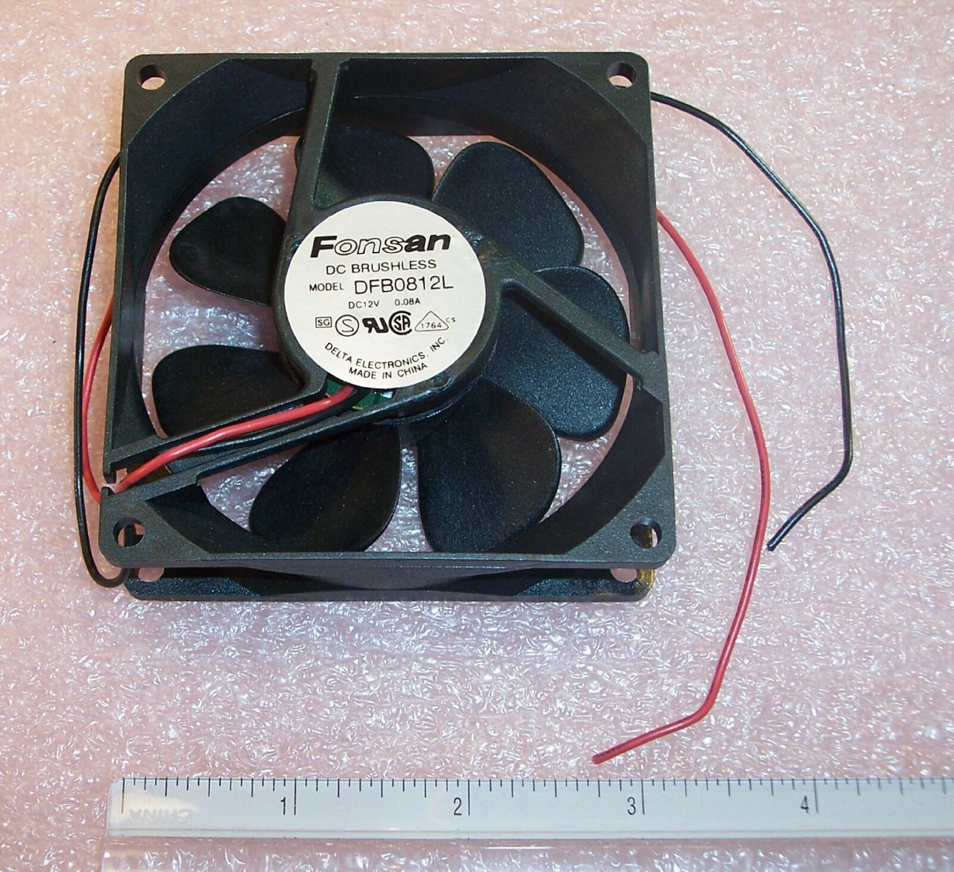 FONSAN DELTA DFB0812L NMB COOLIN FAN ASSEMBLEY 12V DC 0.08A 2-WIRE 3PIN 80X25MM