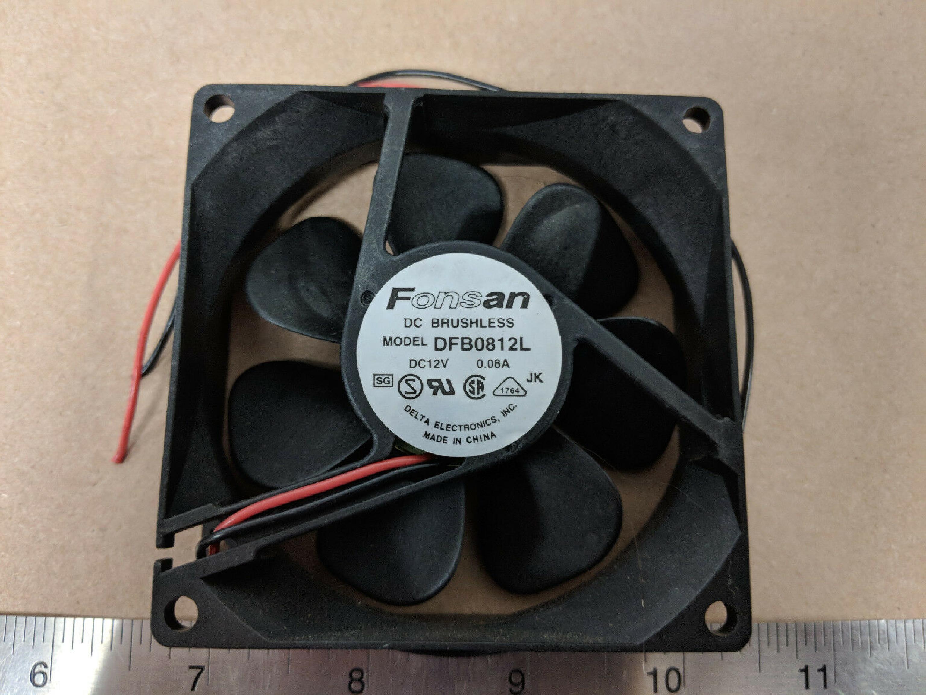 FONSAN DELTA DFB0812L NMB COOLIN FAN ASSEMBLEY 12V DC 0.08A 2-WIRE 3PIN 80X25MM