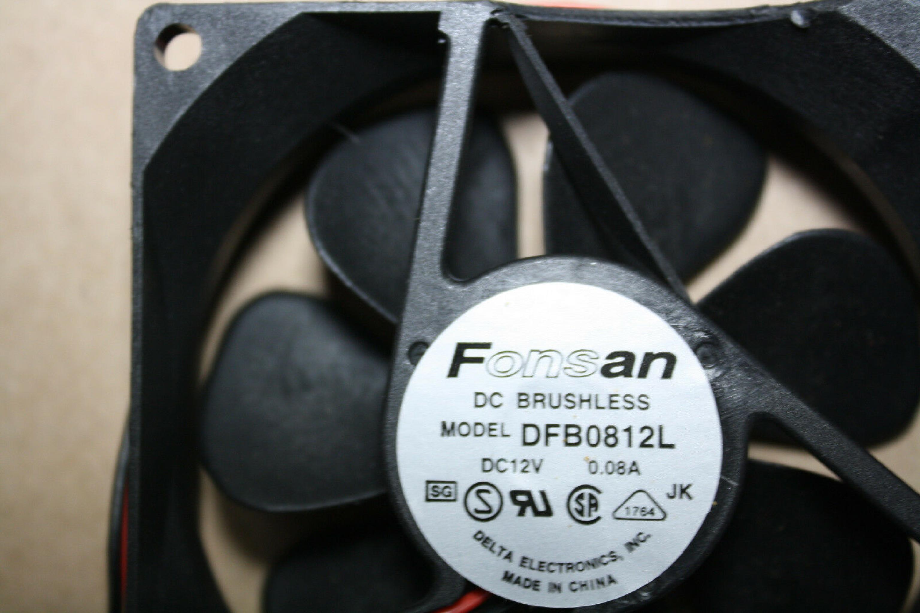 FONSAN DELTA DFB0812L NMB COOLIN FAN ASSEMBLEY 12V DC 0.08A 2-WIRE 3PIN 80X25MM