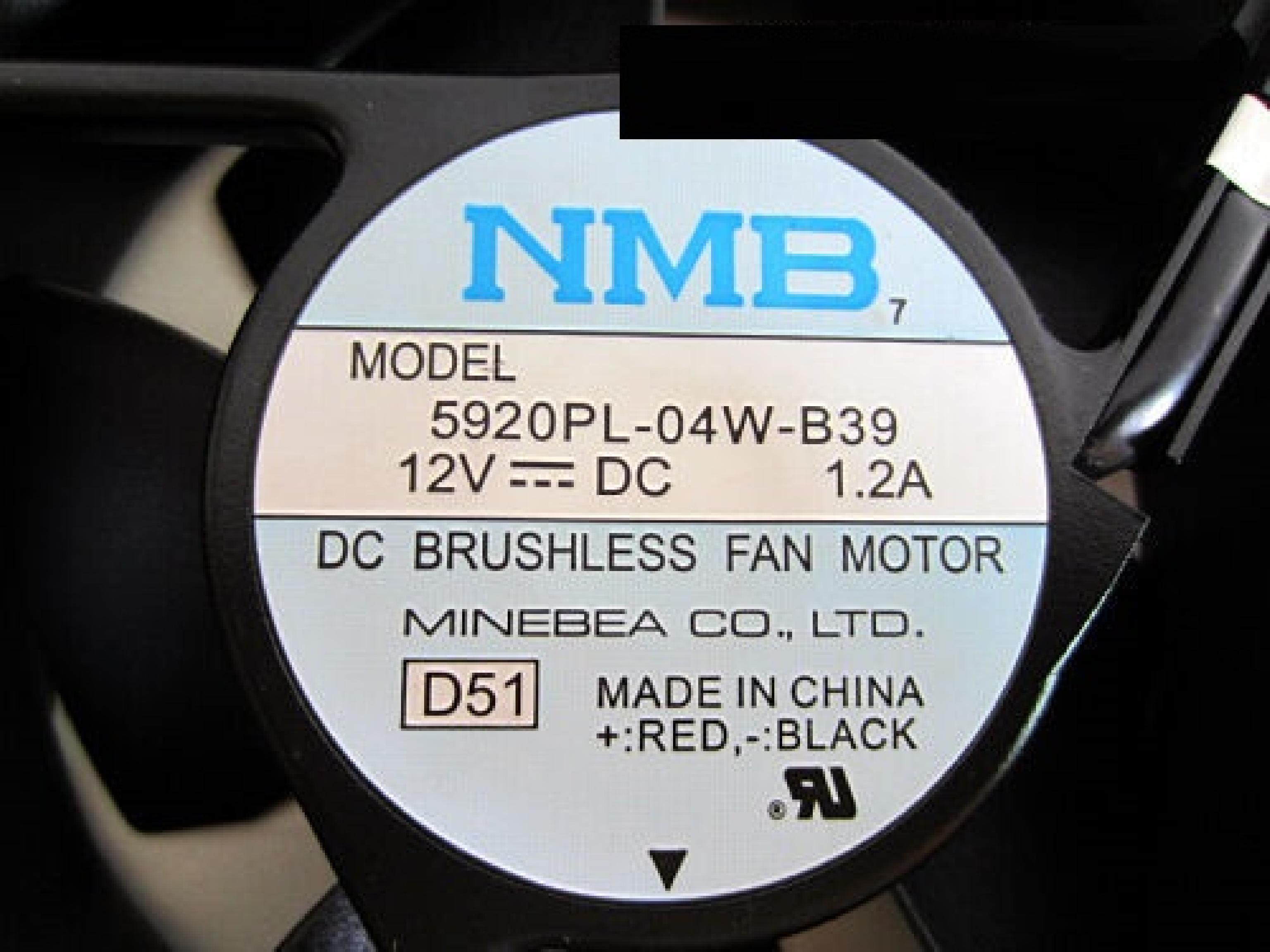 NMB 5920PL-04W-B39 ALUMINUM FRAME FAN15CM 12V DC 1.2AMP 172X150X51MM