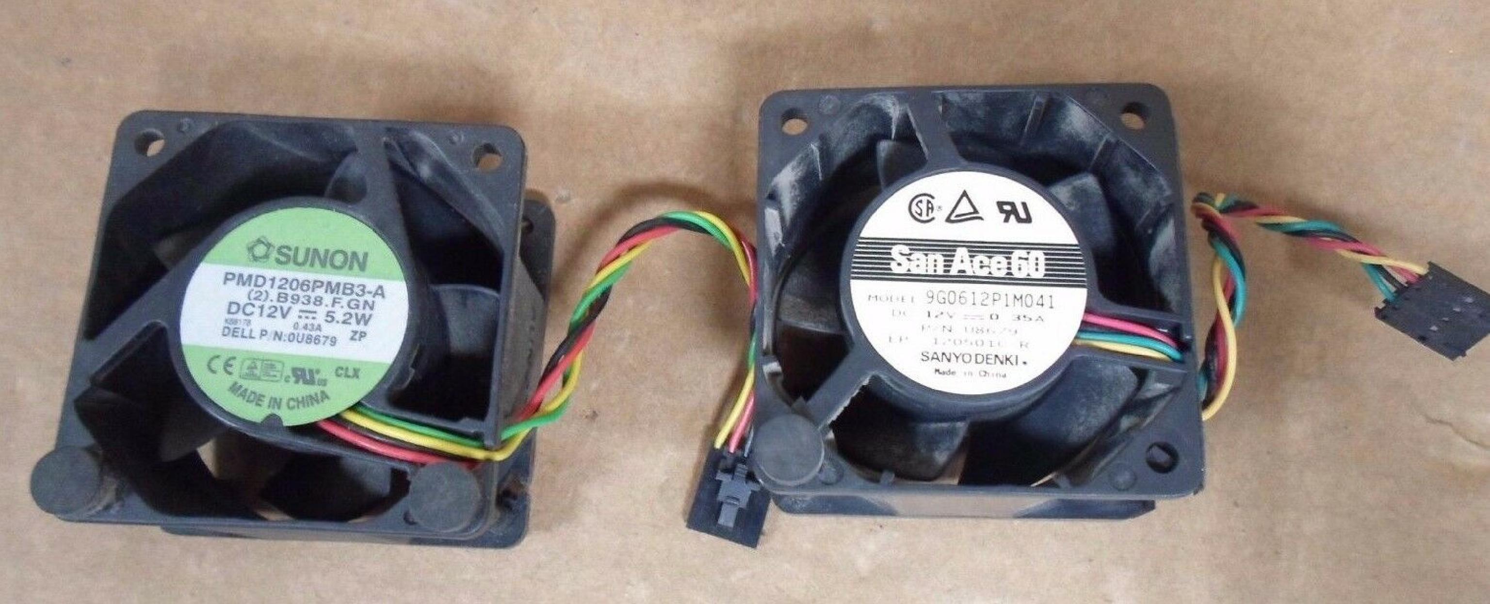 SANYO DENKI / DELL U8679 OPTIPLEX GX520 GX620 USFF CASE FAN 60X60X38MM 12V 60MMX38MM 5 CONNECTOR 4 WIRE 0.43A