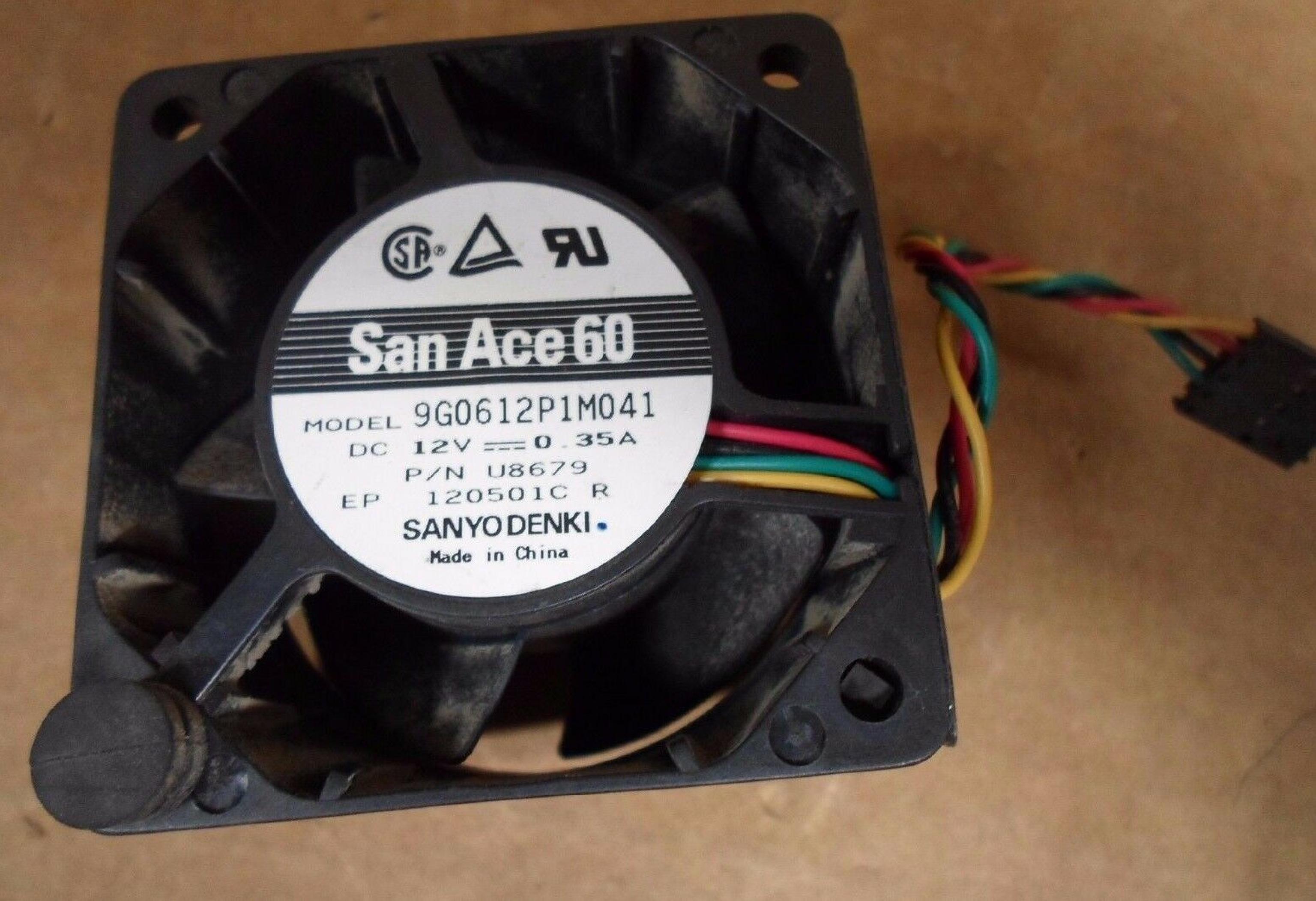 SANYO DENKI / DELL U8679 OPTIPLEX GX520 GX620 USFF CASE FAN 60X60X38MM 12V 60MMX38MM 5 CONNECTOR 4 WIRE 0.43A