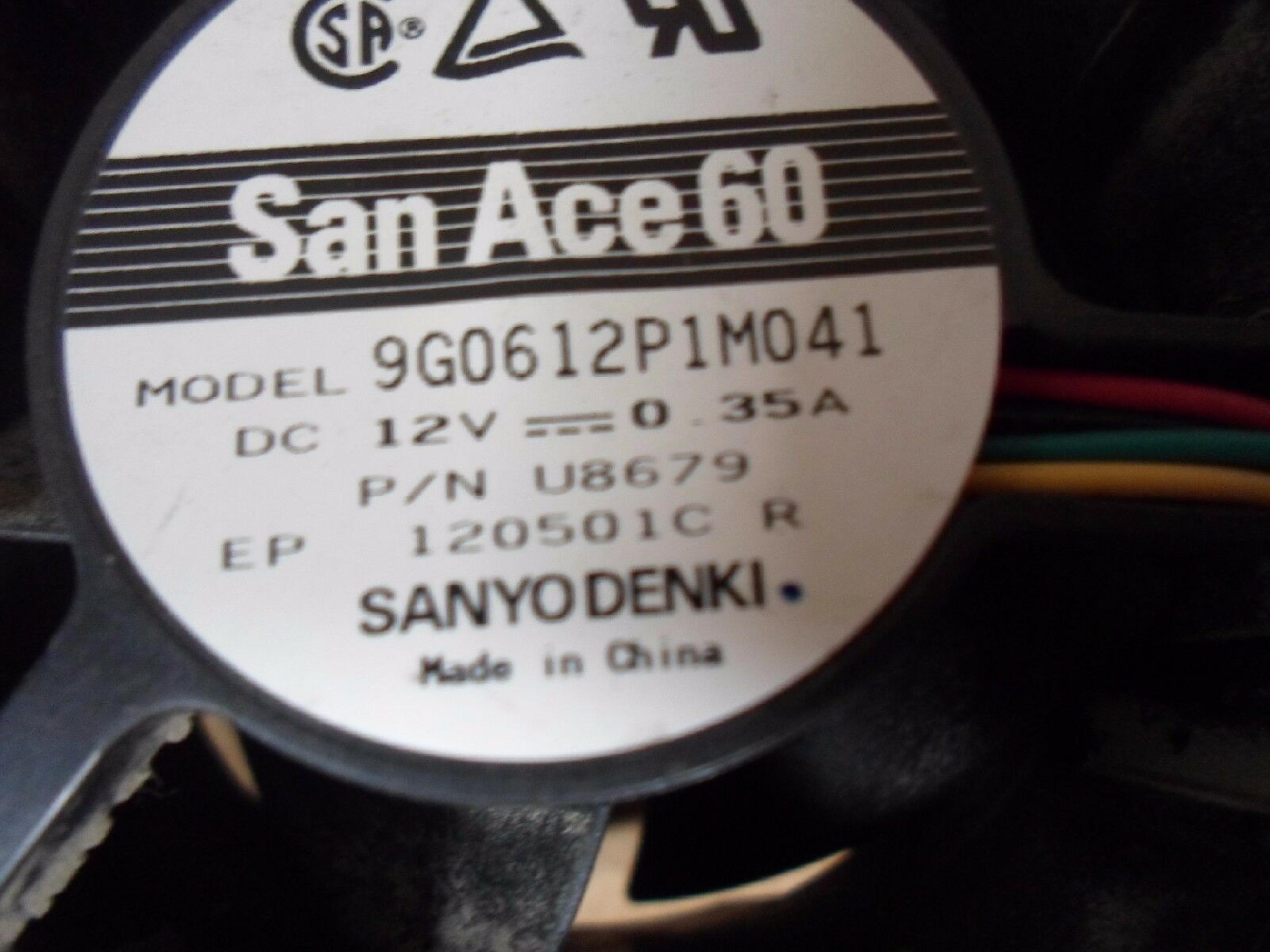 SANYO DENKI / DELL U8679 OPTIPLEX GX520 GX620 USFF CASE FAN 60X60X38MM 12V 60MMX38MM 5 CONNECTOR 4 WIRE 0.43A