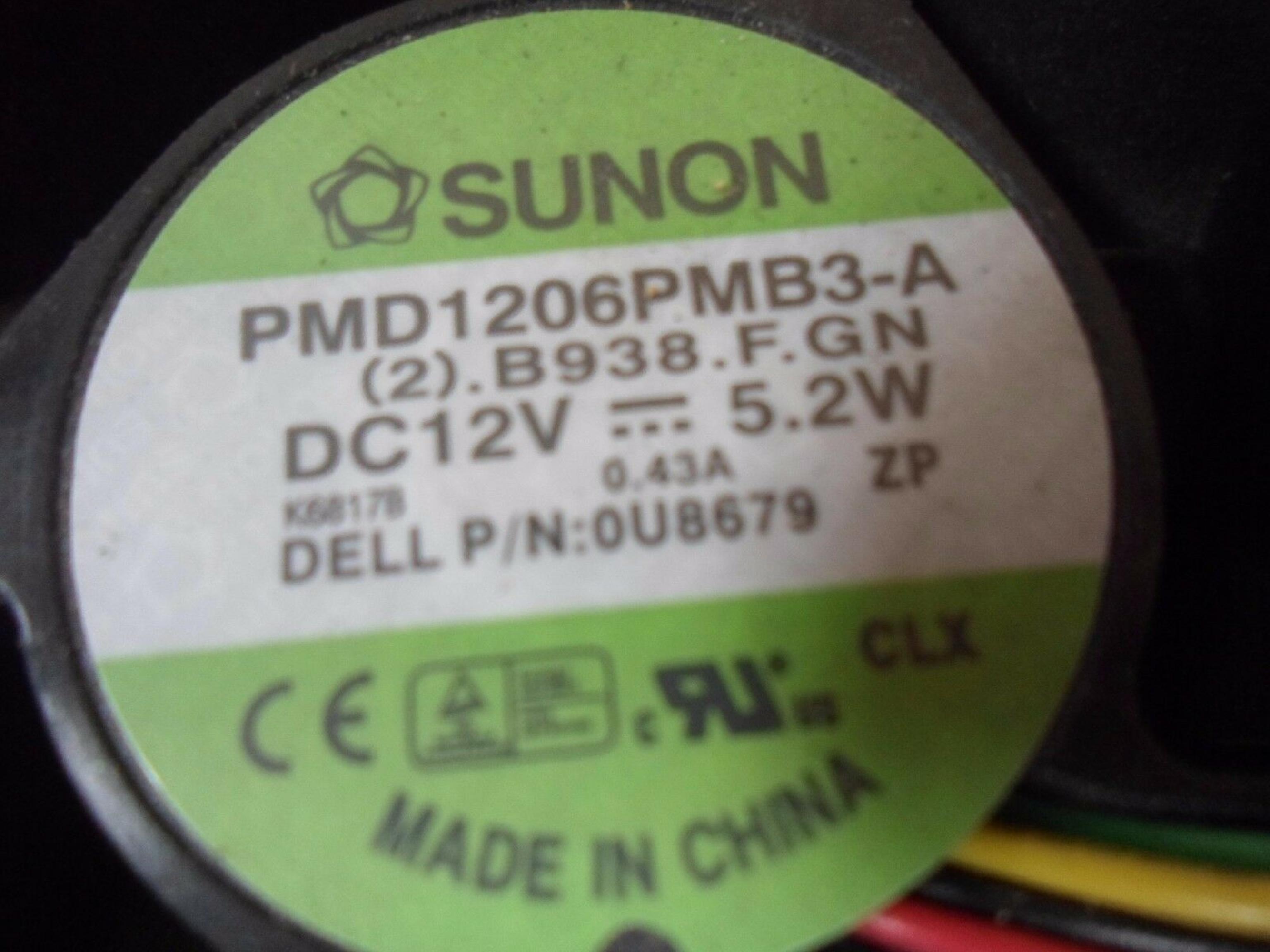 SANYO DENKI / DELL U8679 OPTIPLEX GX520 GX620 USFF CASE FAN 60X60X38MM 12V 60MMX38MM 5 CONNECTOR 4 WIRE 0.43A