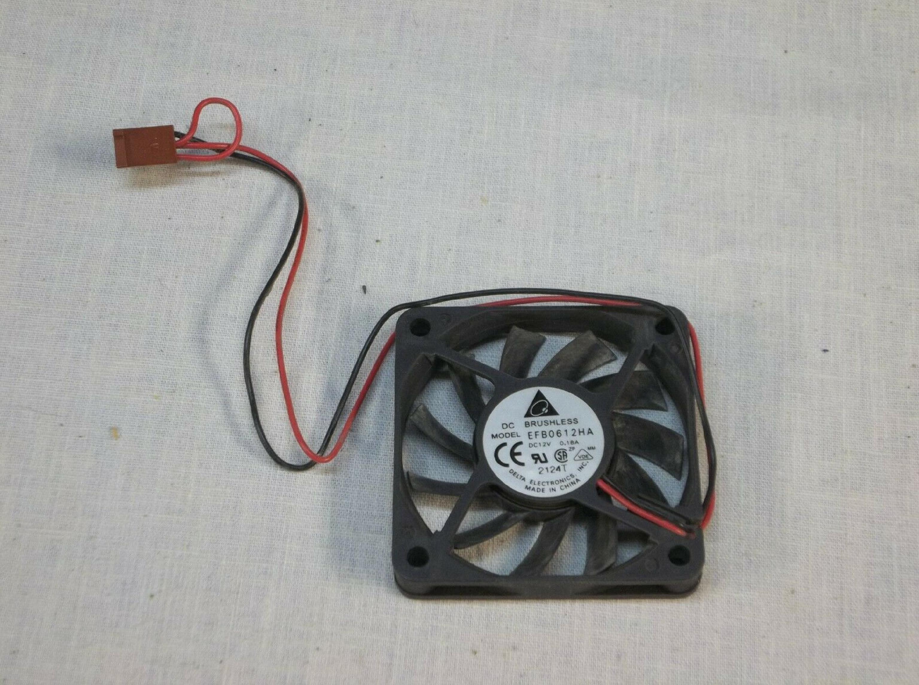 DELTA ELECTRONICS EFB0612HA FAN 12V 0.18AMP, 60MM X 60MM X 10MM, 2WIRE