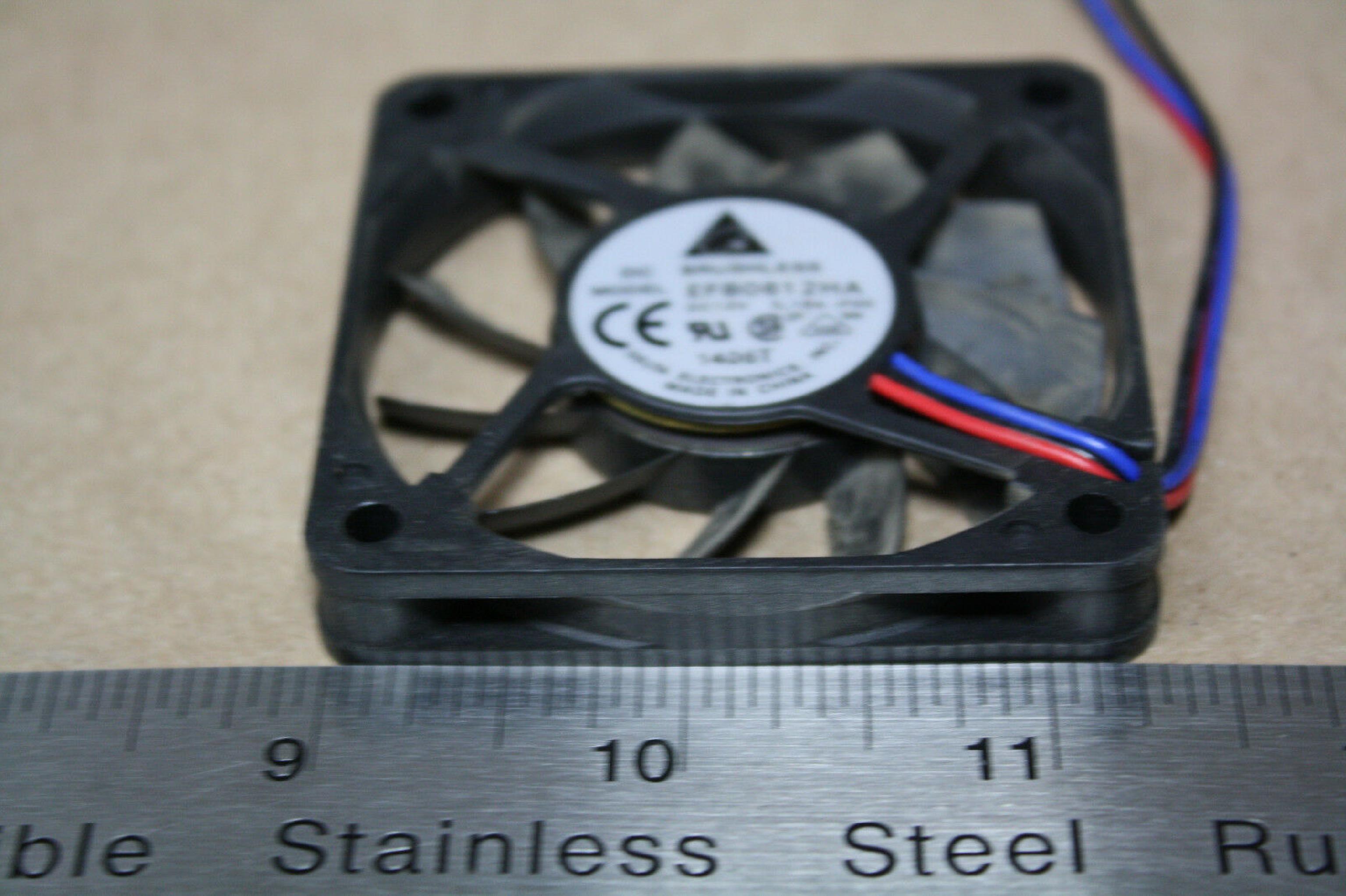 DELTA ELECTRONICS EFB0612HA FAN 12V 0.18AMP, 60MM X 60MM X 10MM, 2WIRE