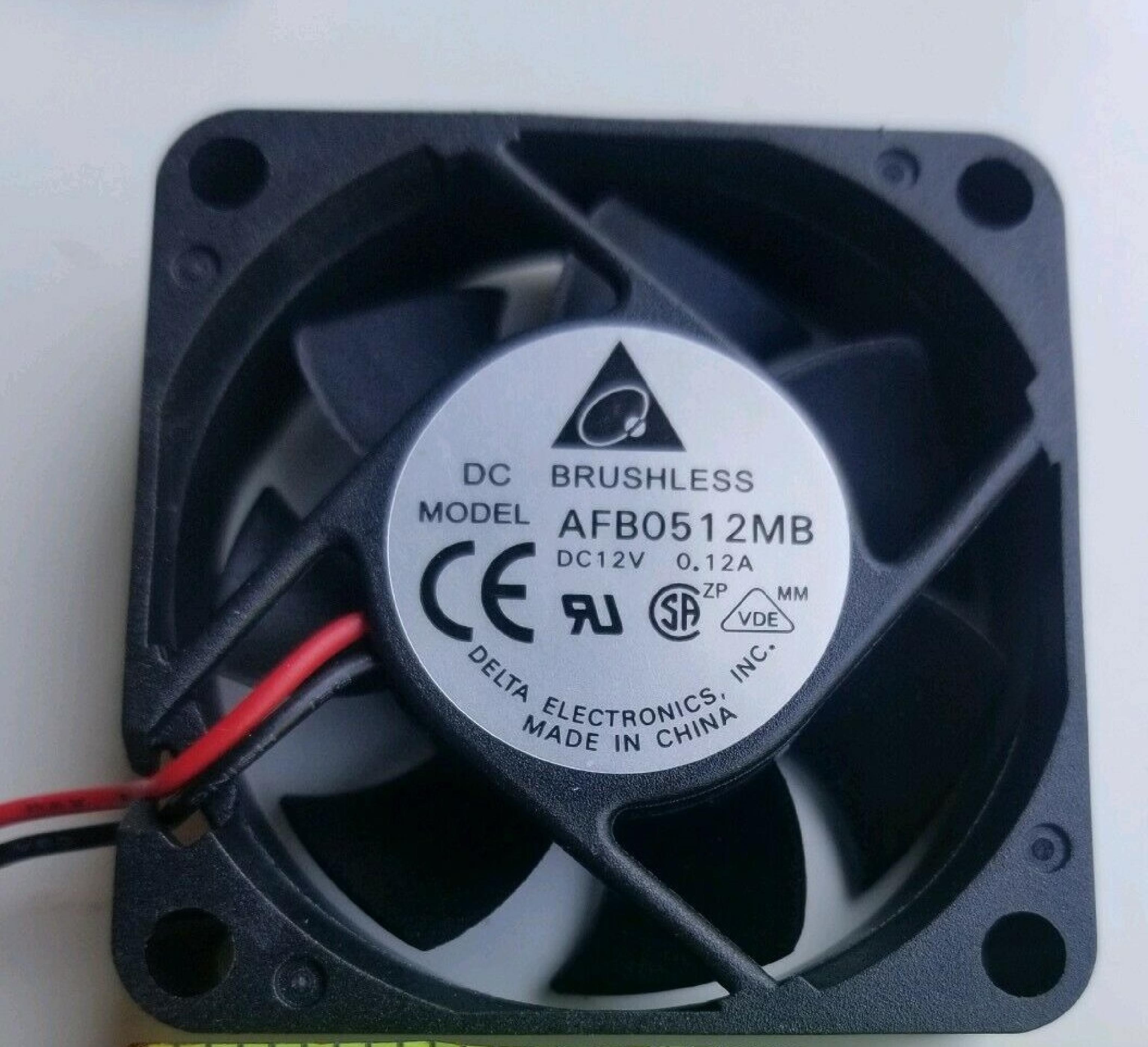 DELTA ELECTRONICS AFB0512MB DC BRUSHLESS FAN DC12V 0.12A, 2-WIRE, 50X15MM
